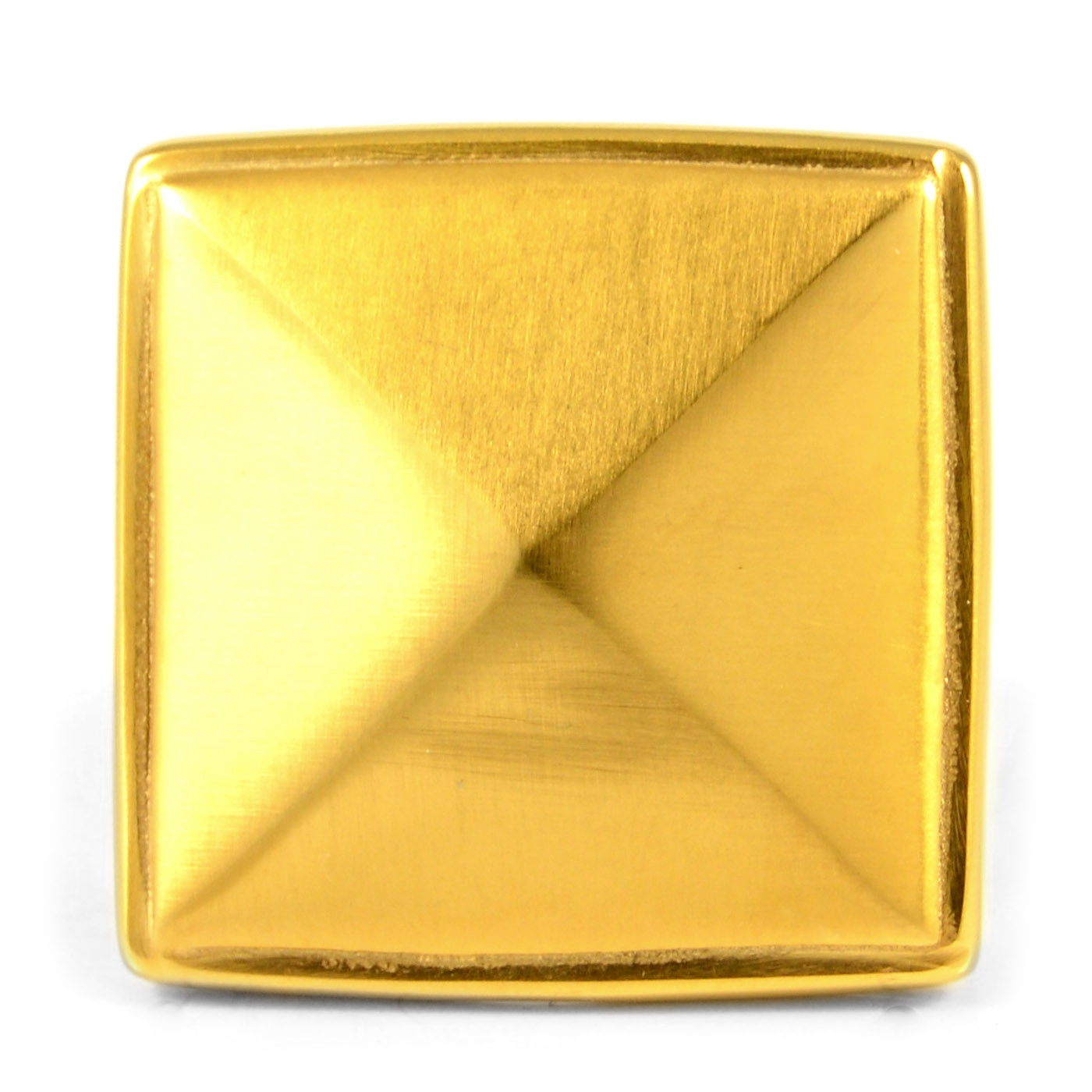 Anillo de acero con pirámide dorada  - 2