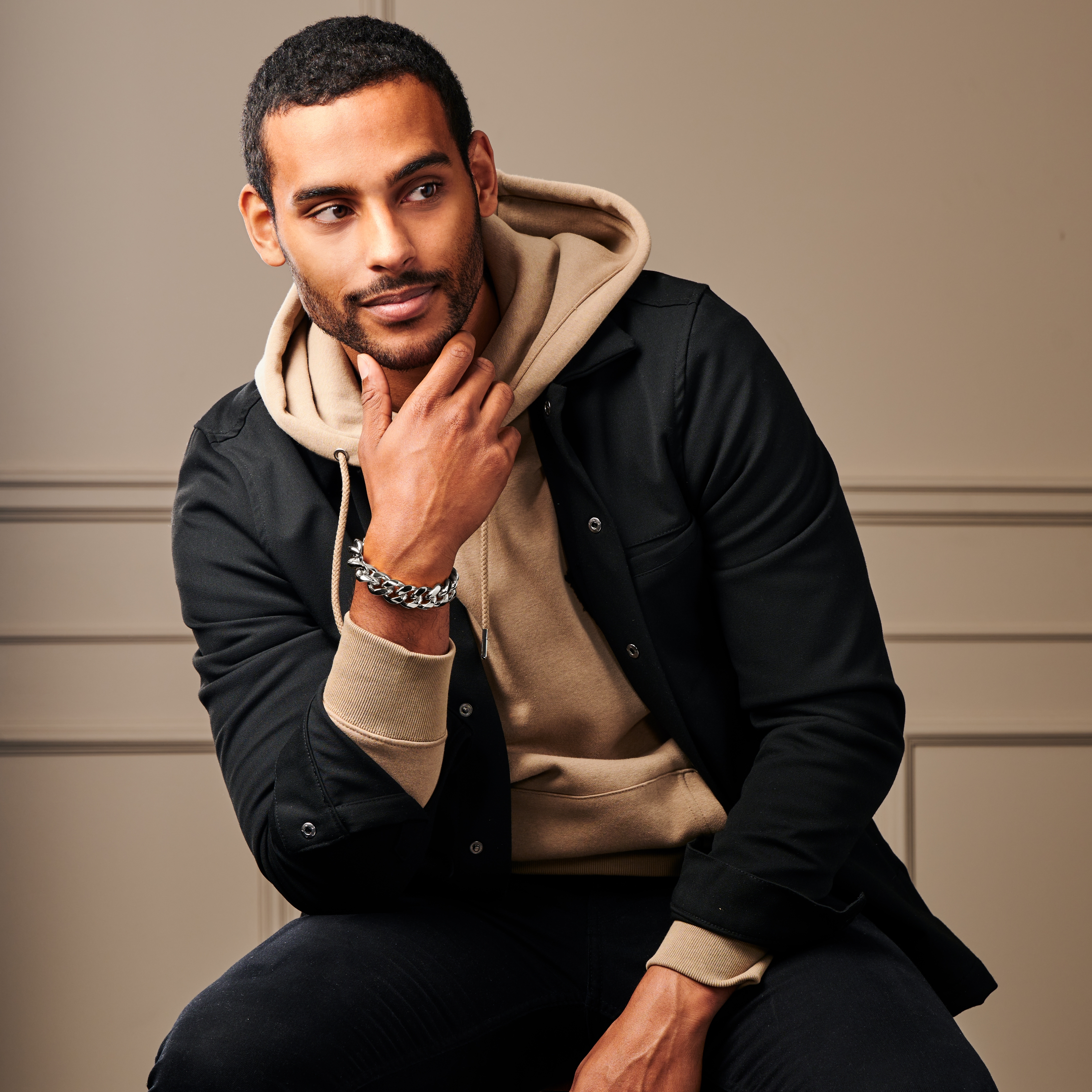 Gourmette en acier argenté 18 mm - 4