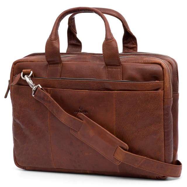 Montreal | Tan Leather Laptop Bag | In stock! | Lucleon