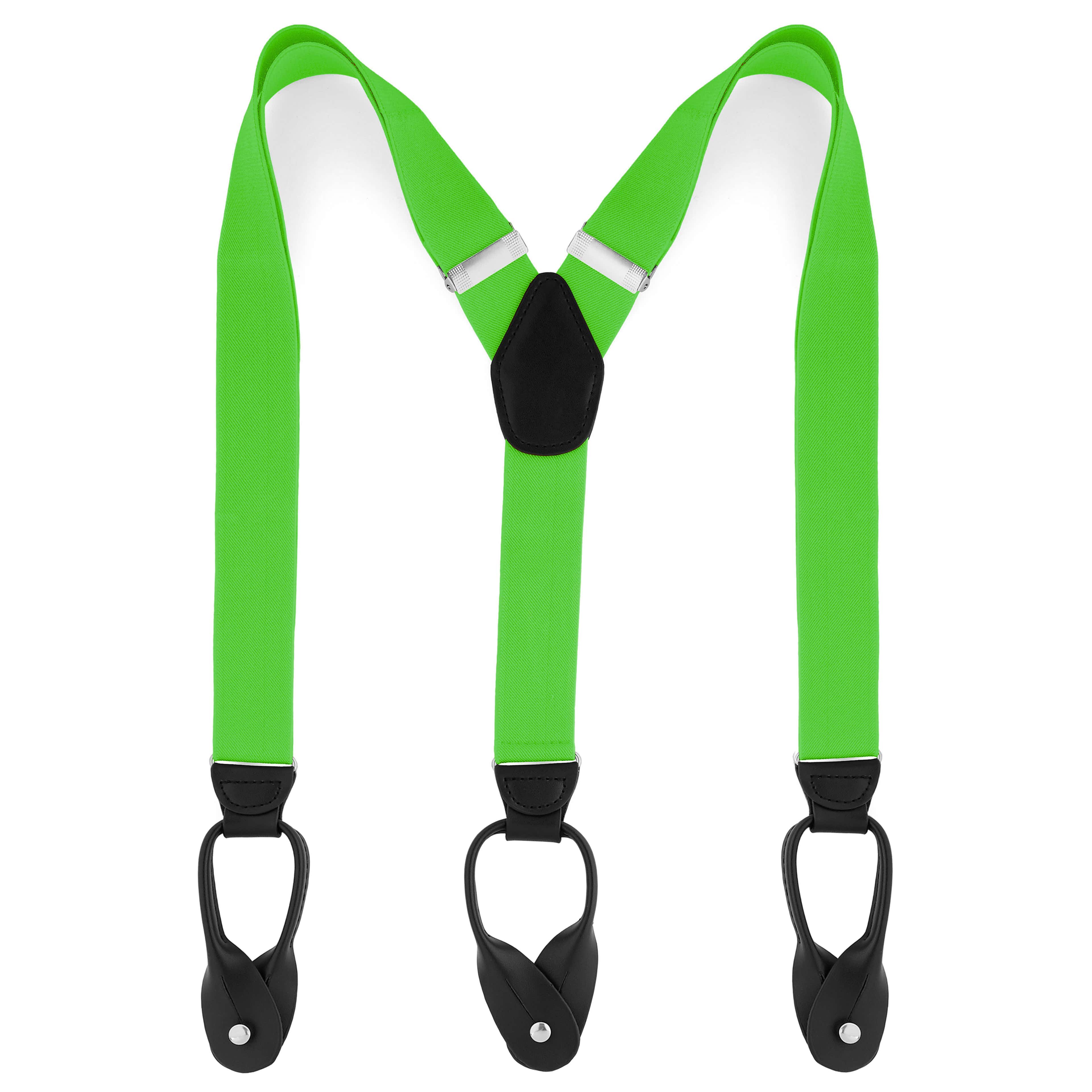 Wide Lime Green Split Button Braces - 1 - primary thumbnail small_image gallery