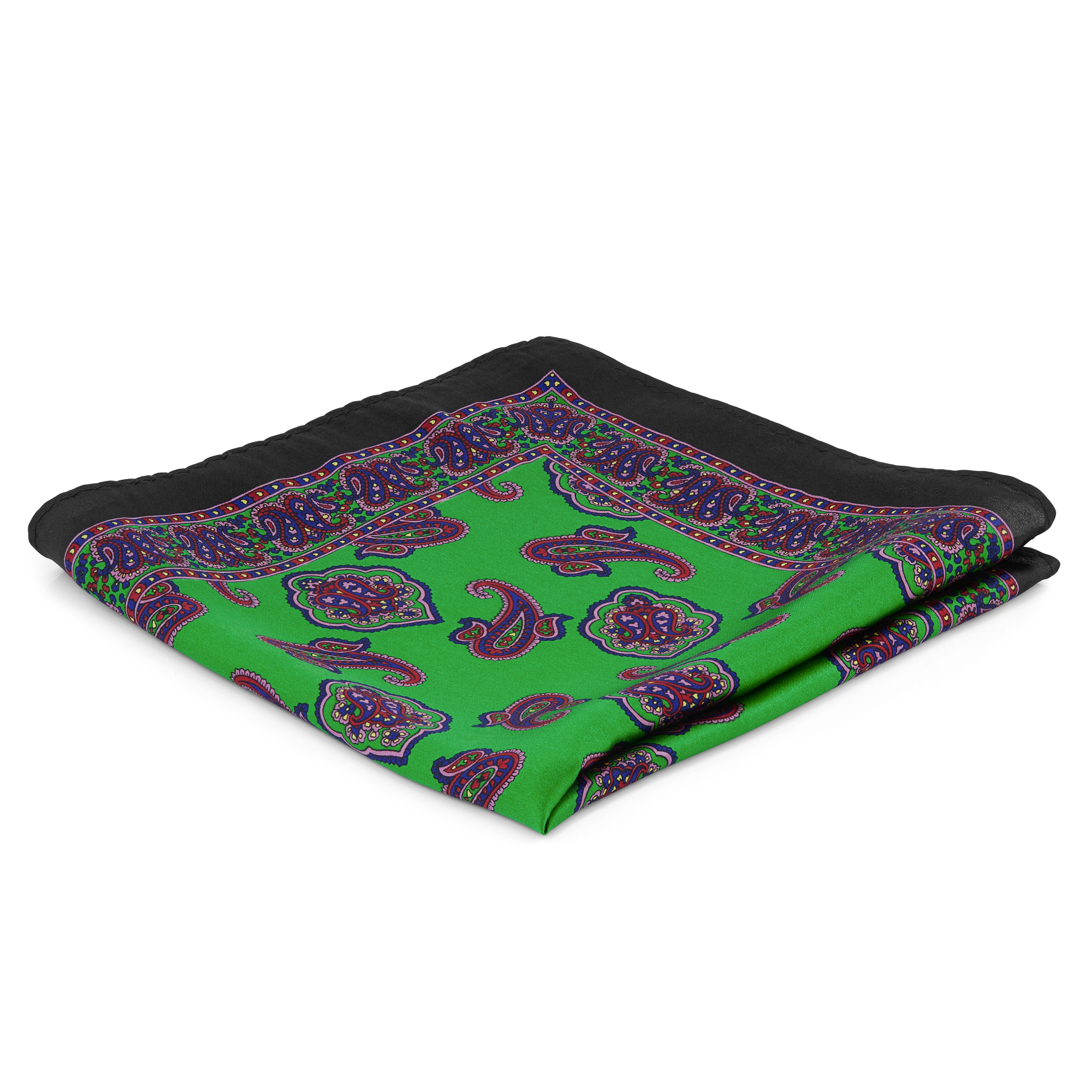 Grünes Paisley Einstecktuch - 1