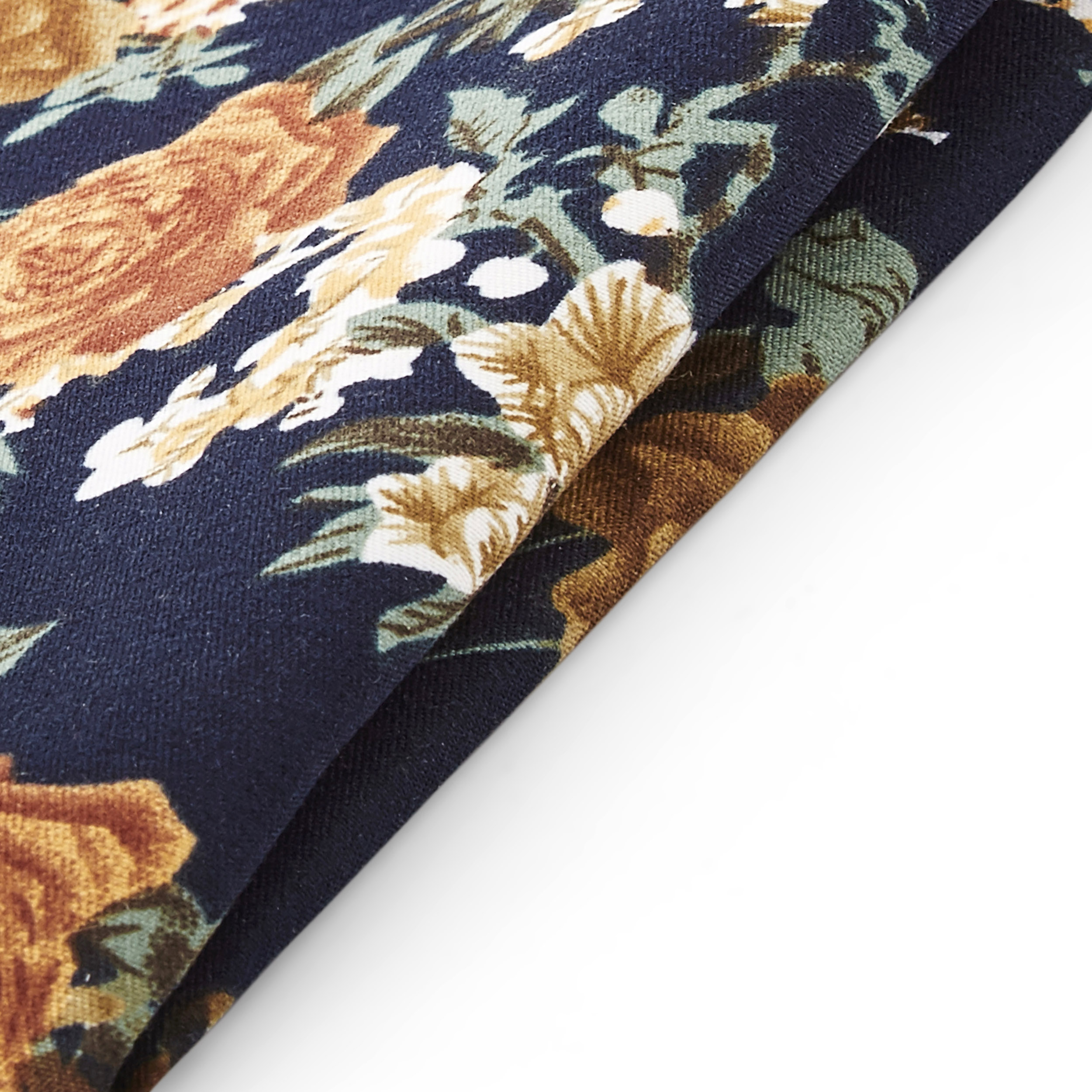 Mørkeblå Blomstret Lommeklud - 2