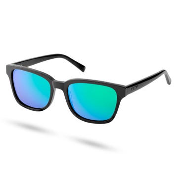 Слънчеви очила с черни рамки и синьо-зелени огледални поляризирани стъкла Wilmer Thea