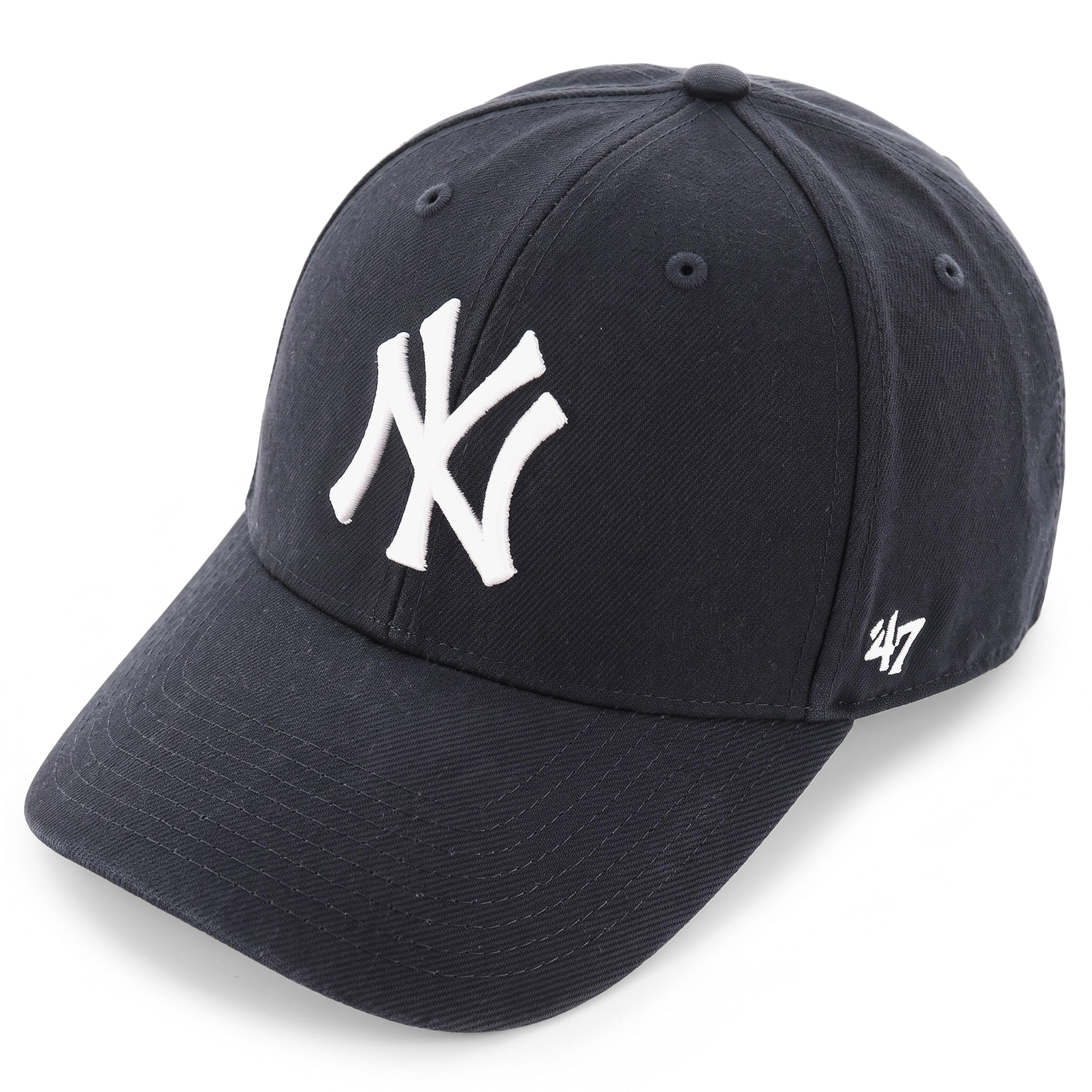 '47 CLEAN UP | Черна бейзболна шапка с бяло лого MLB New York Yankees '47 CLEAN UP | Черна бейзболна шапка с бяло лого MLB New York Yankees