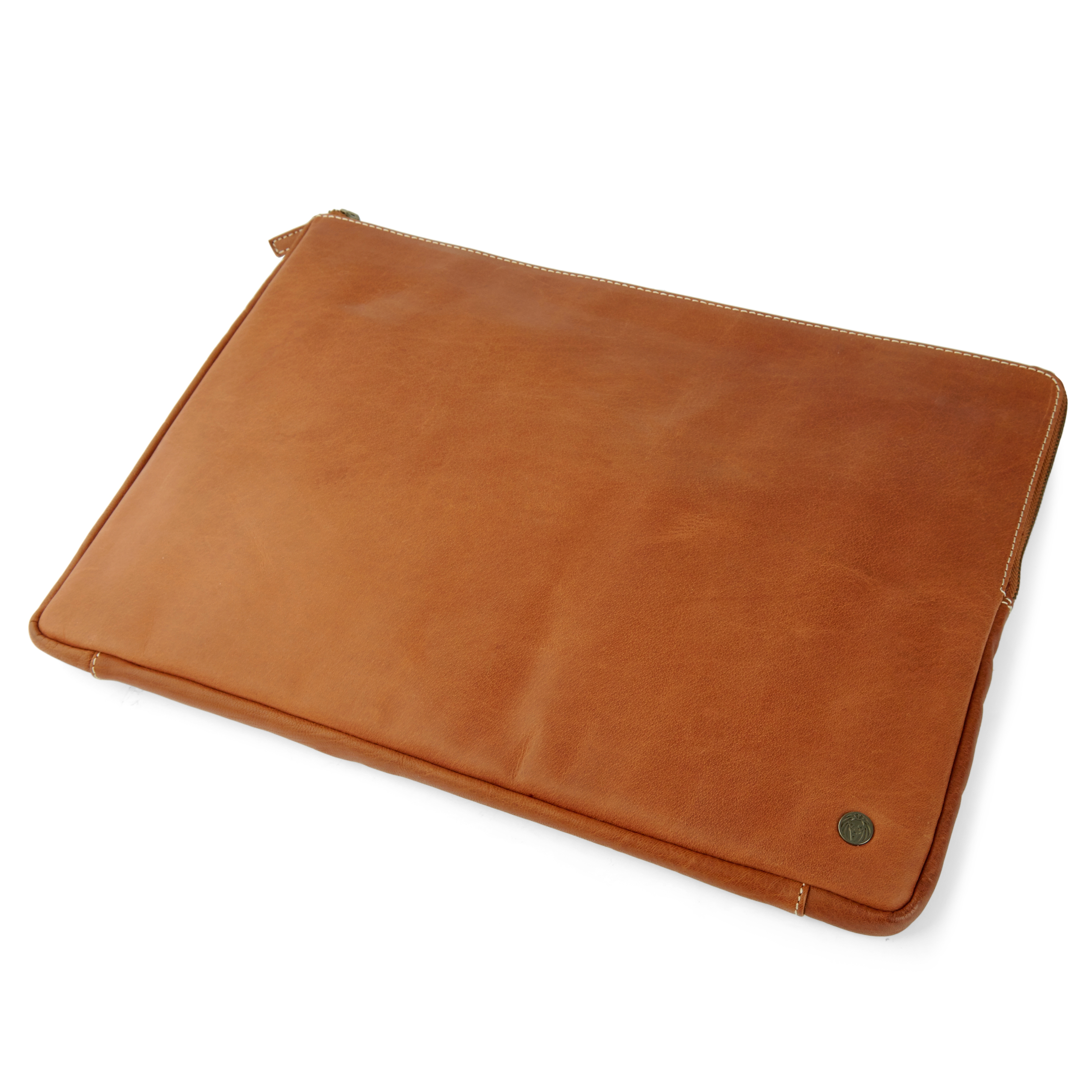 Oxford Computer Sleeve i Tan Læder - 3