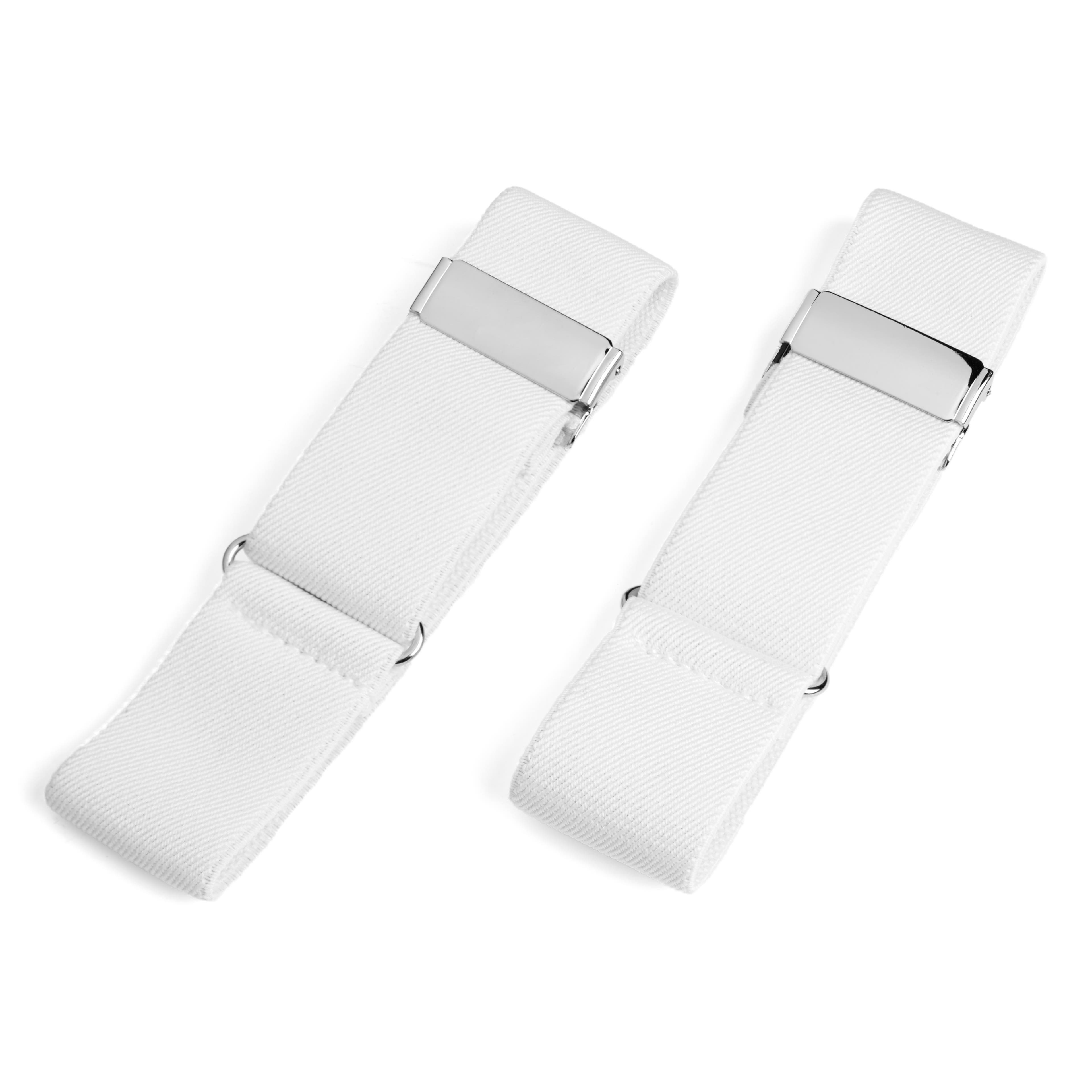 Široké biele pásky na rukávy
