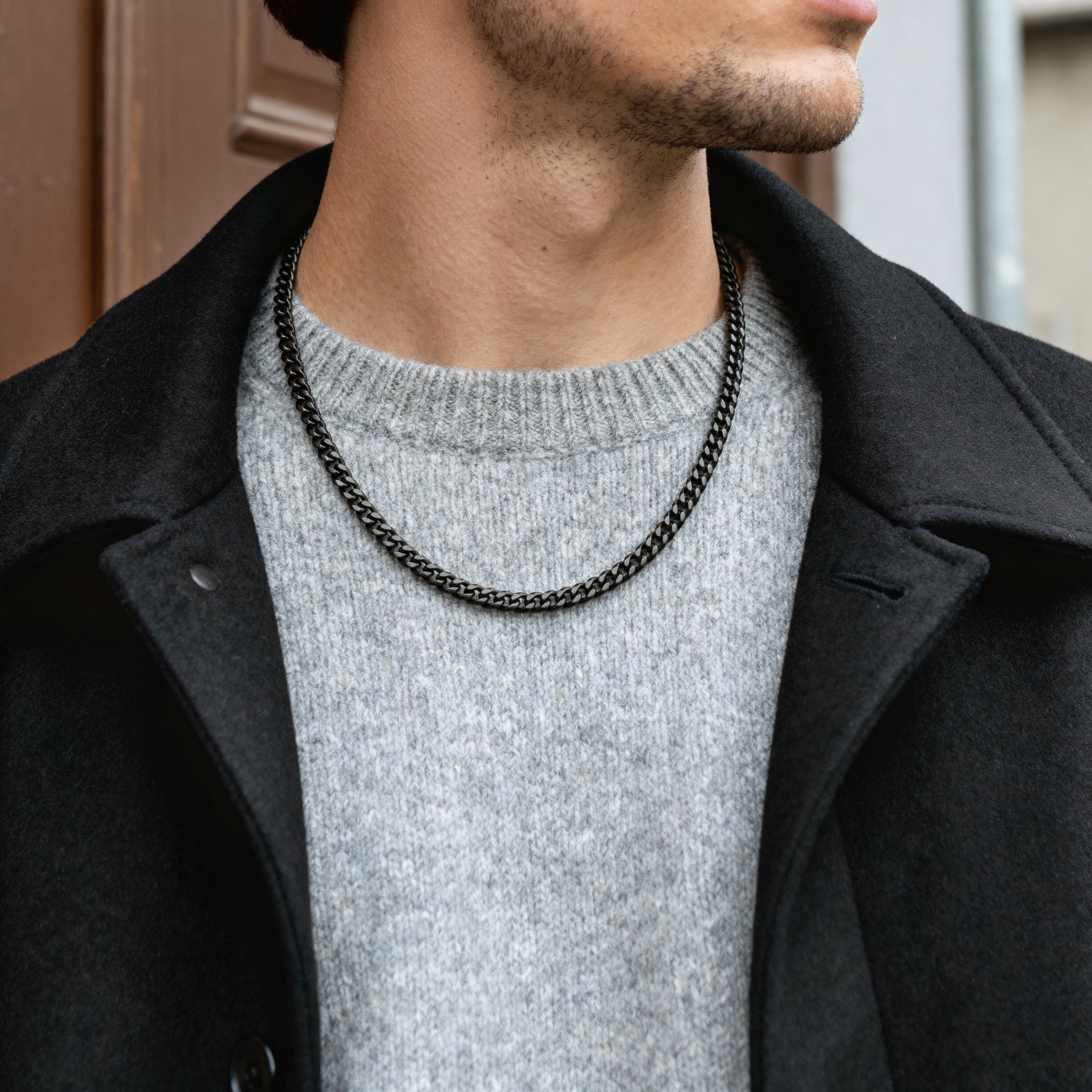 6 mm juoda grandinėlė kaklui - 6