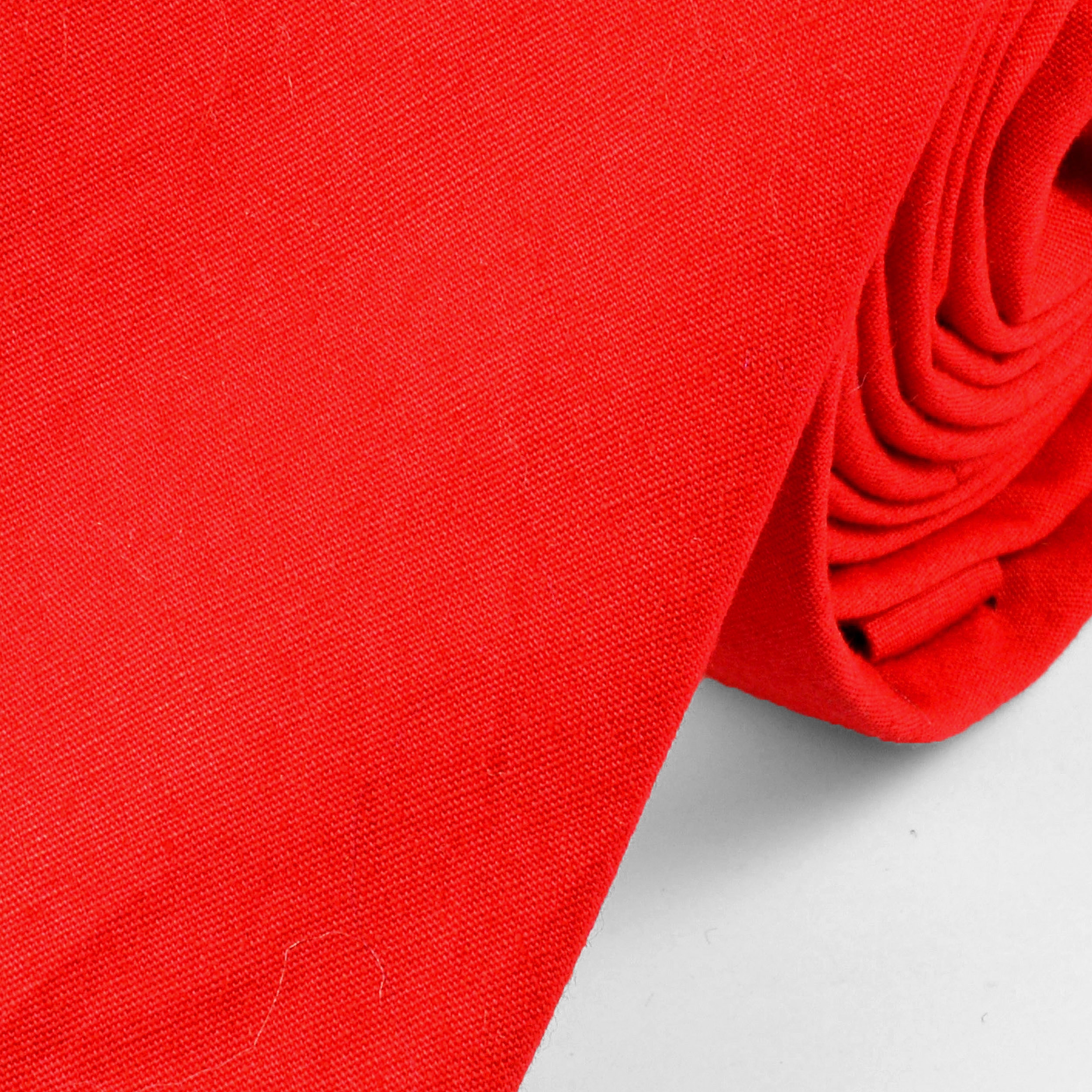 Solid Red Cotton Tie - 2