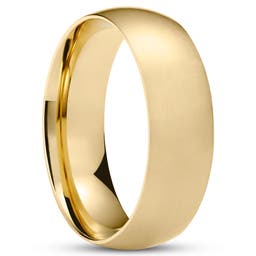 Класически матиран златист стоманен пръстен