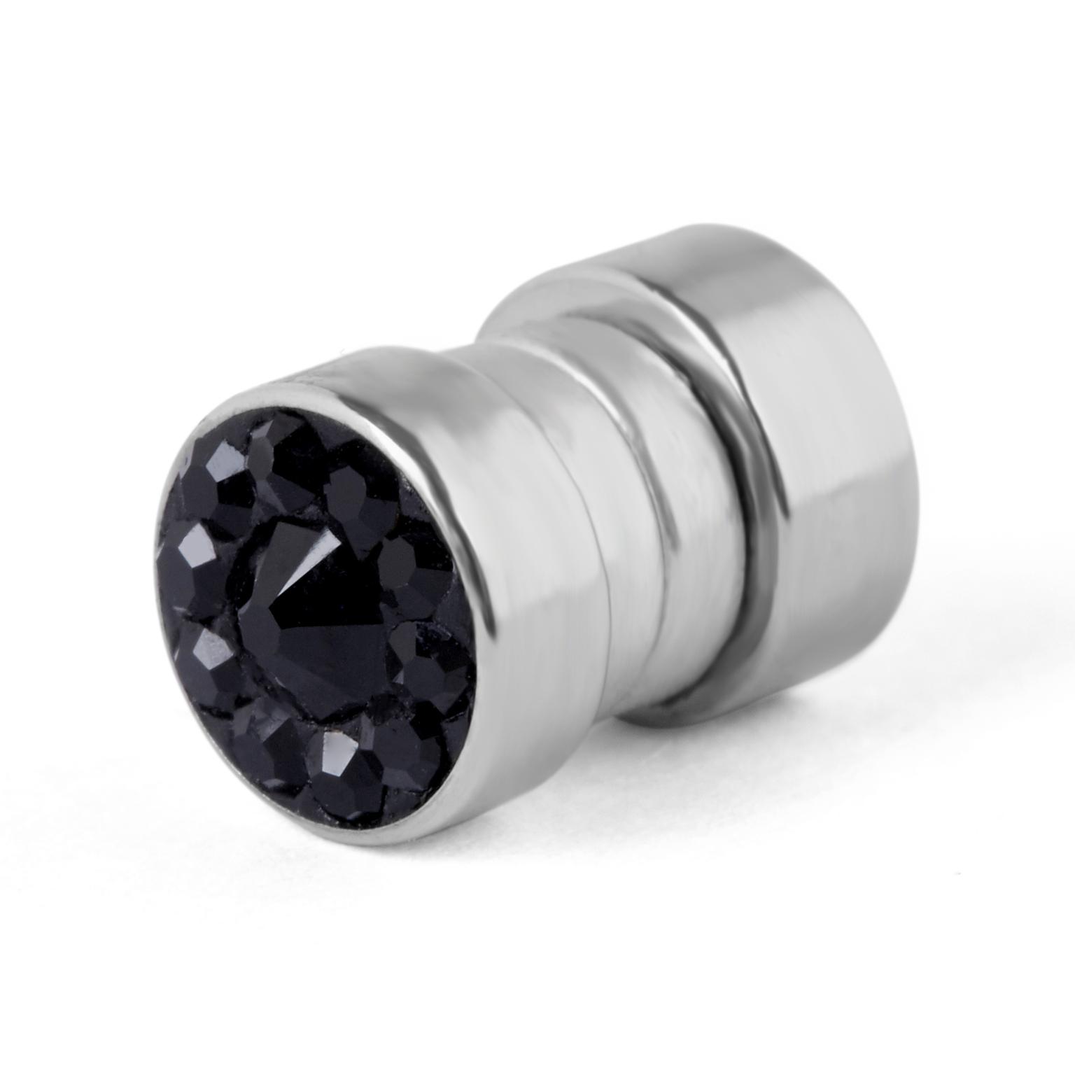 Kolczyk magnetyczny z czarnym kryształem 6 mm Kolczyk magnetyczny z czarnym kryształem 6 mm