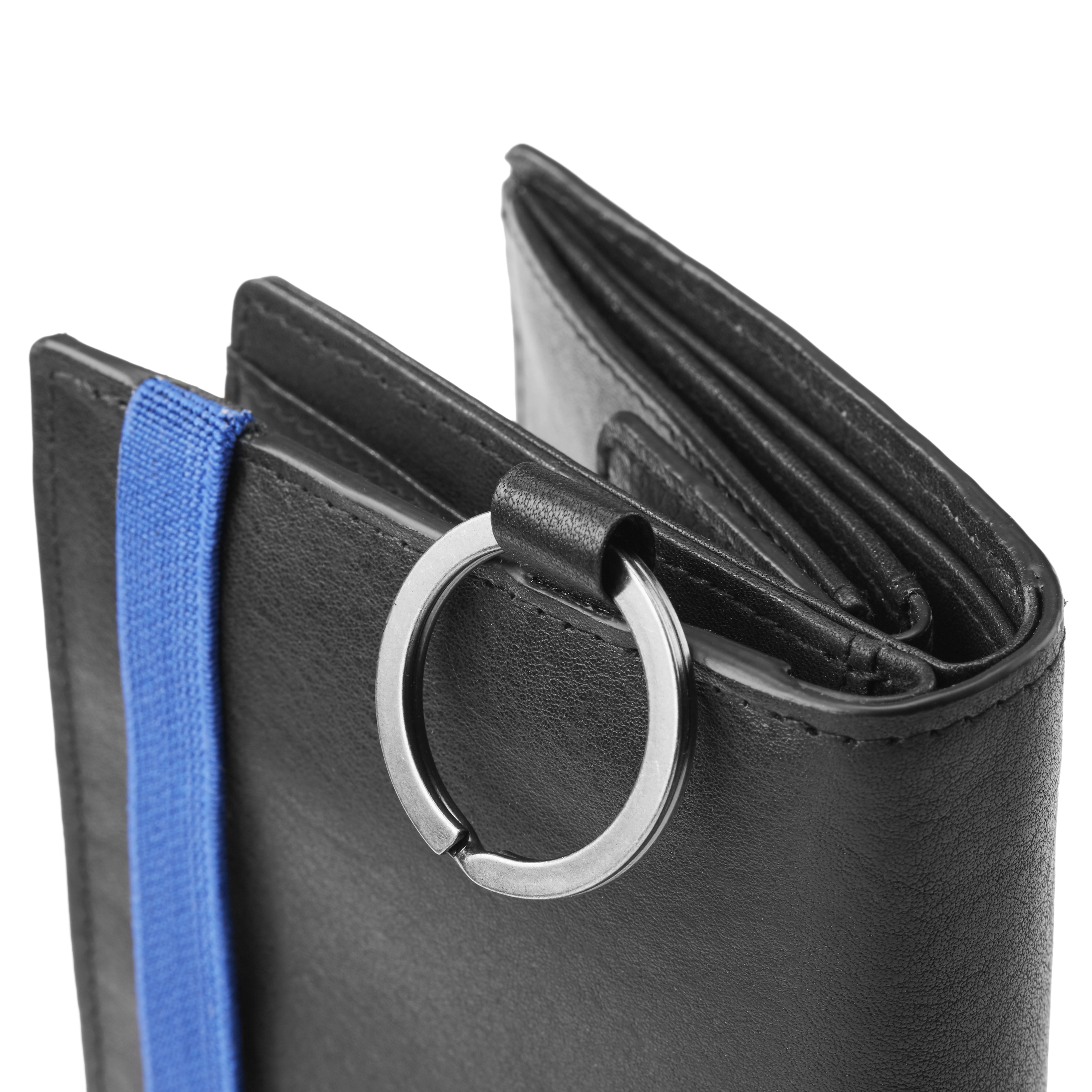 Cartera de cuero negro con llavero y bloqueo RFID Lonnie - 10