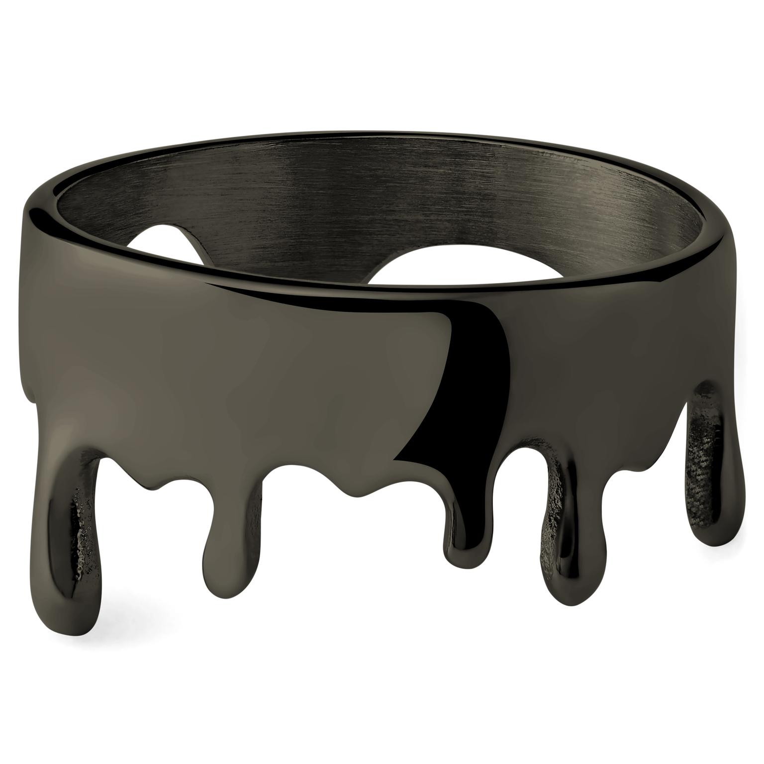 Fahrenheit | Gunmetal Black Stainless Steel Melting Ring Fahrenheit | Gunmetal Black Stainless Steel Melting Ring