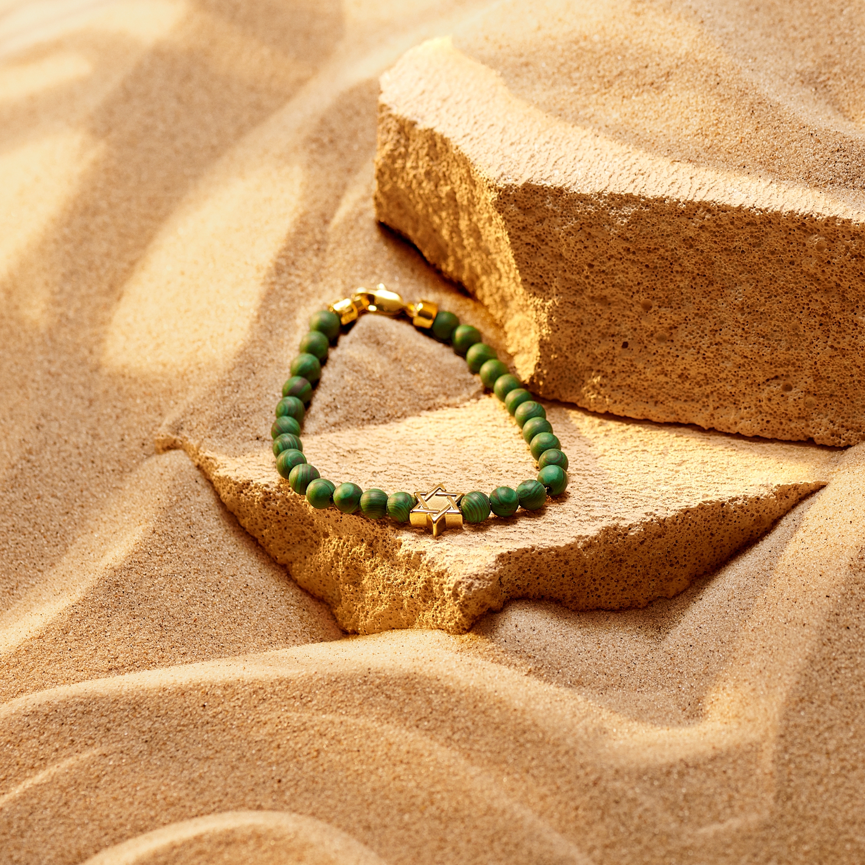 Unity | Dávid-csillag malachit karkötő - 2