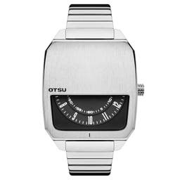 Hoc | Zilverkleurig Roestvrijstalen Horloge met Halve Wijzerplaat