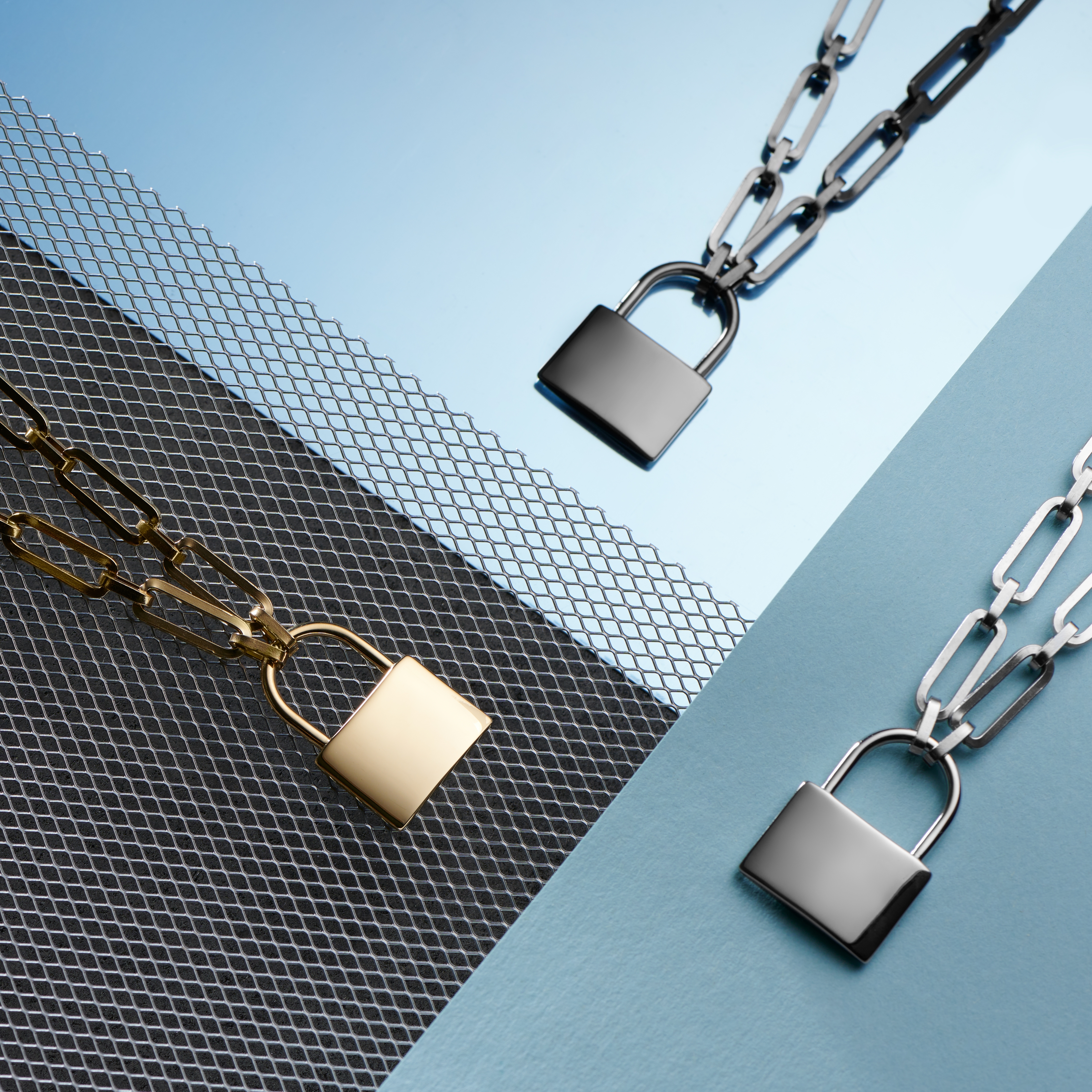 Ankerkette mit Schlossanhänger Silberfarben Carter Amager   - 3