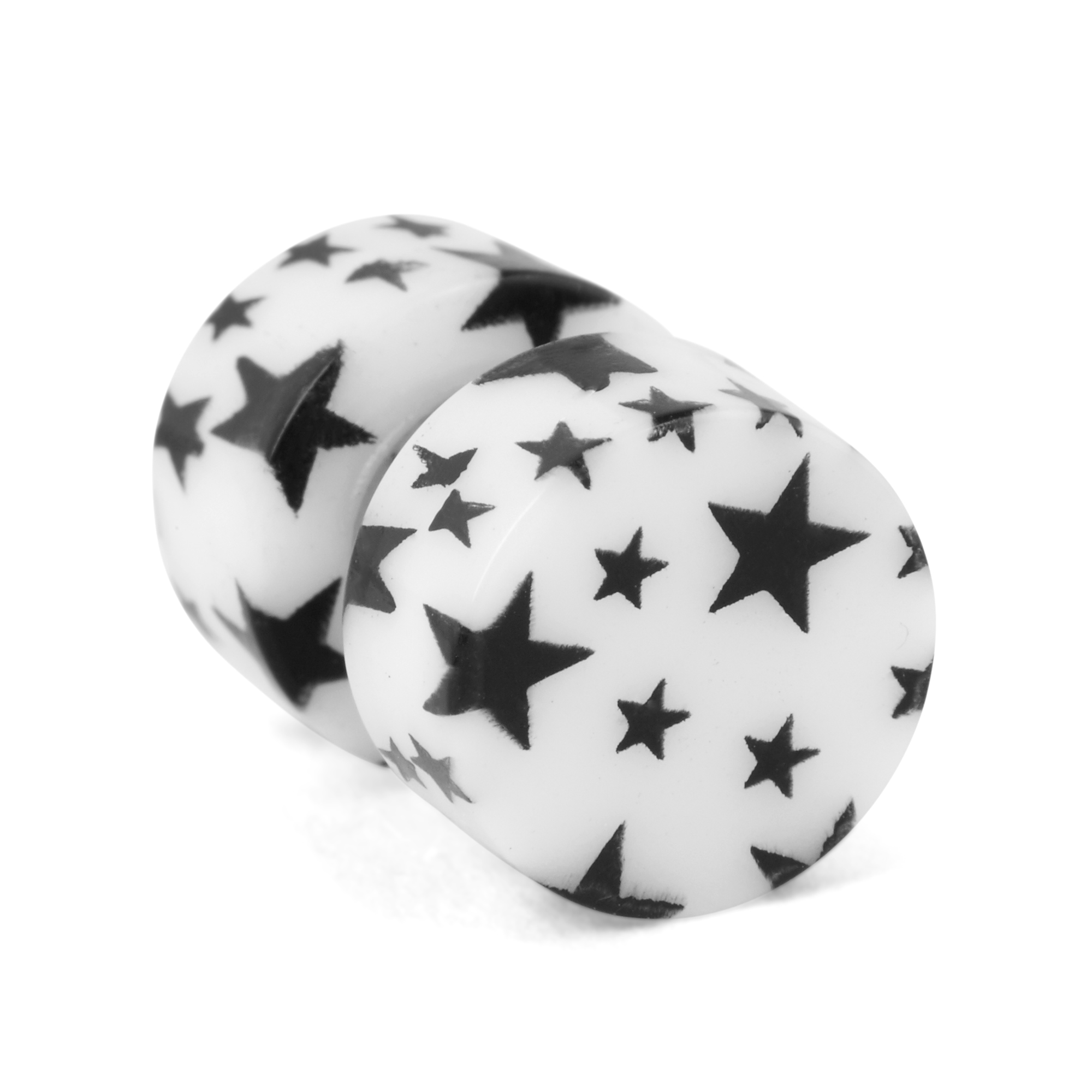Schwarzer & Weißer Stern Magnet Ohrring 8mm  - 3