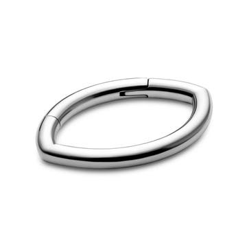 10 mm Silberfarbener Titan Oval Piercing-Ring
