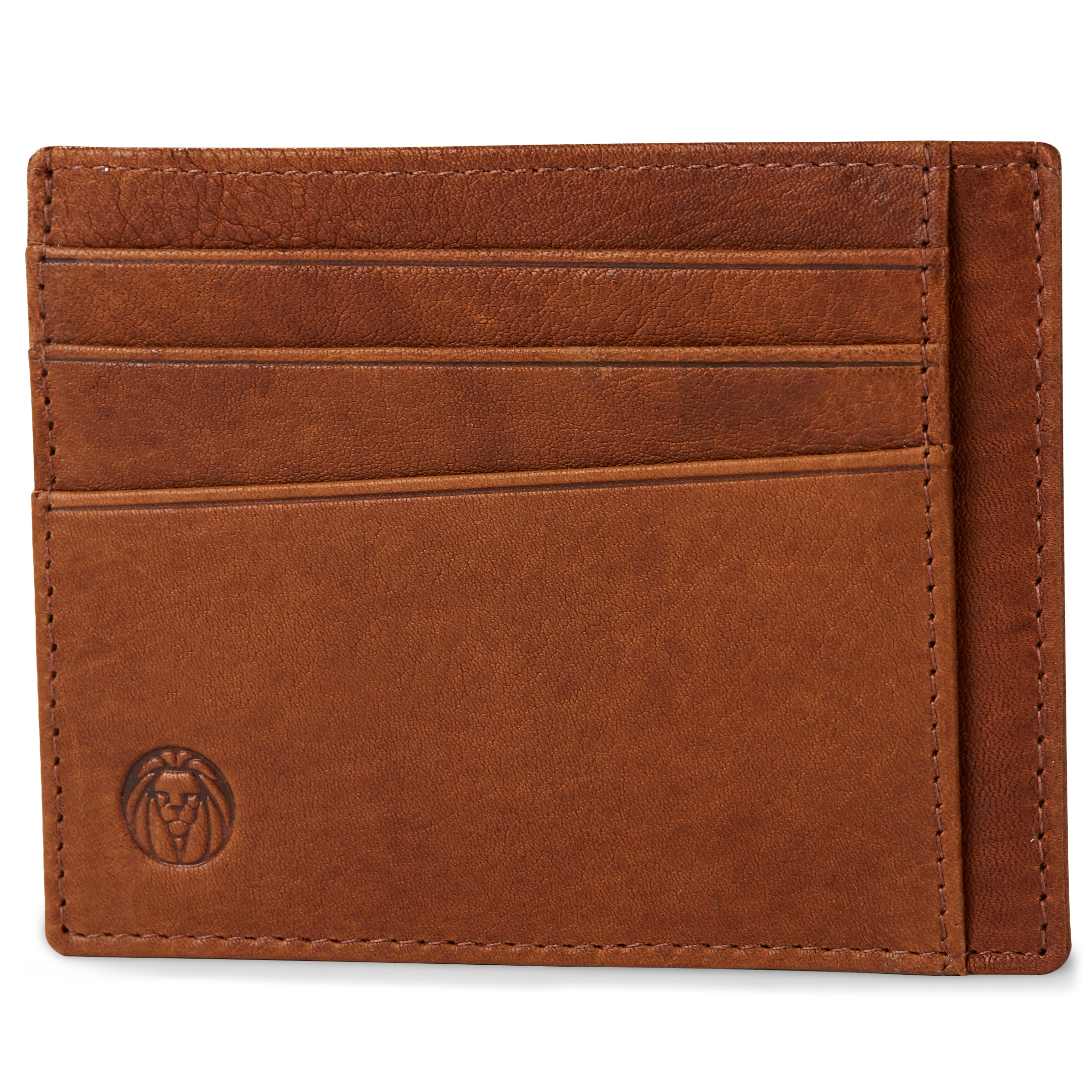 Tan RFID Leather Card Holder