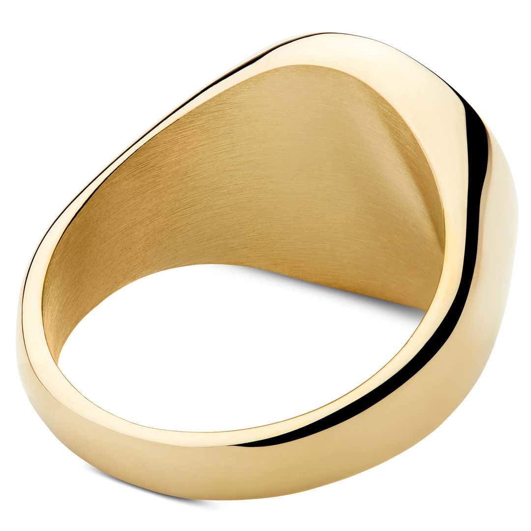 Gold-Tone Compass Signet Ring | In stock! | Lucleon
