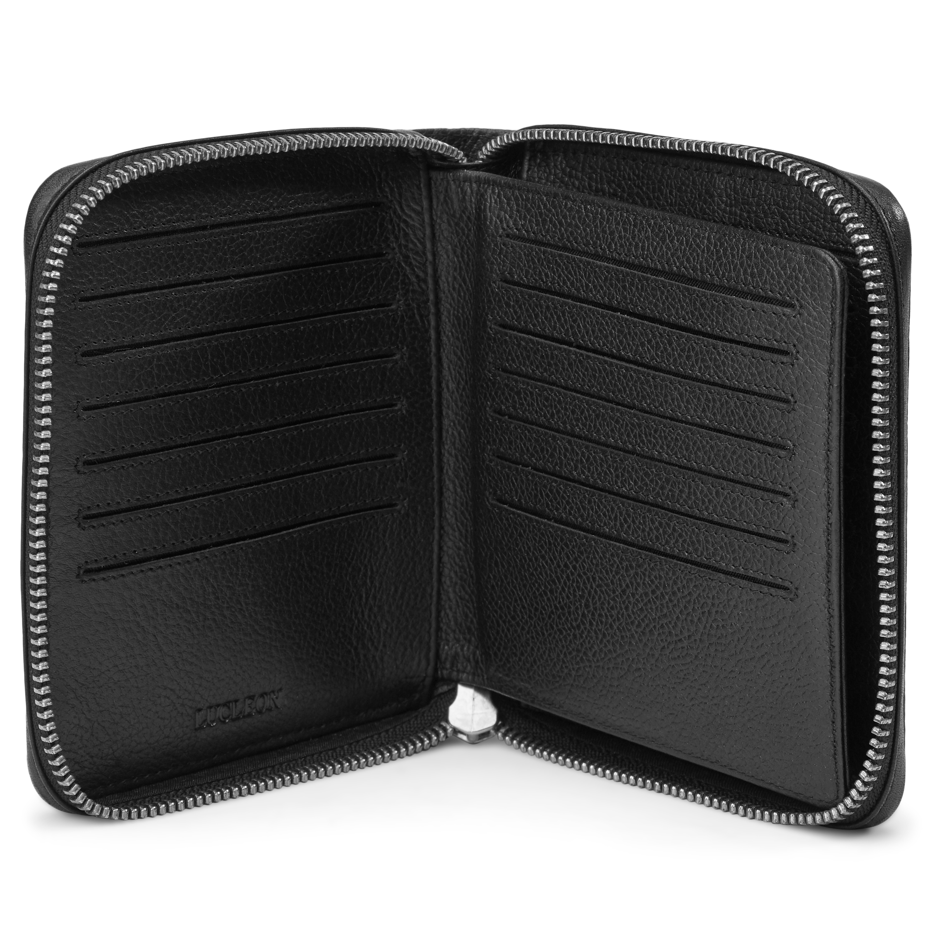 Black XL RFID-Blocking Leather Card Holder - 4