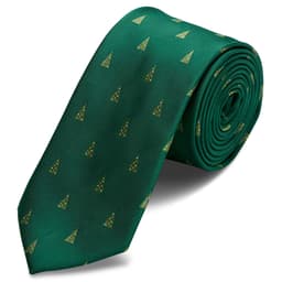 Christmas Tree Tie – Mens Necktie With Christmas Trees, Also Available As A Skinny Tie And A