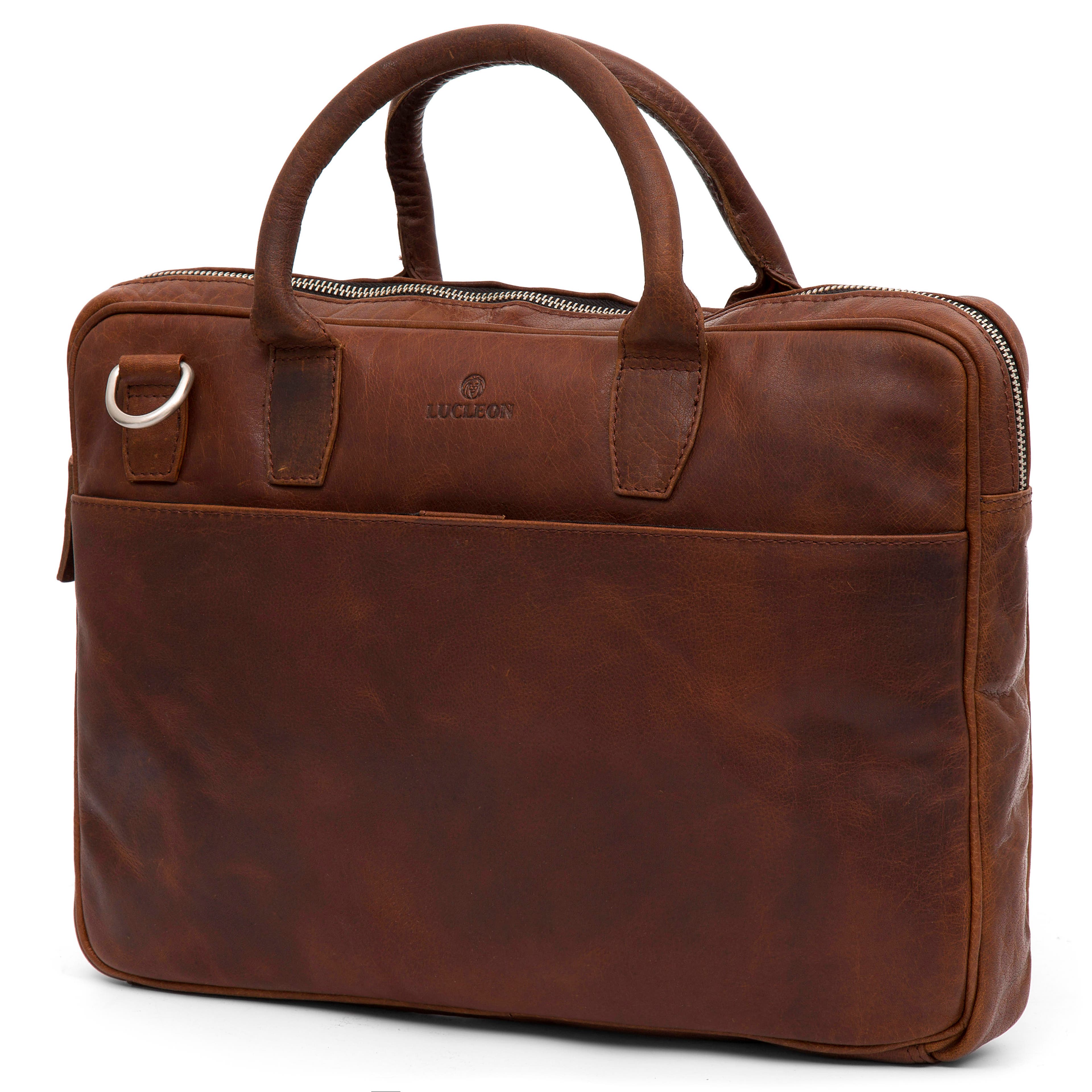 Montreal | Slim 13' Executive Tan Leather Bag