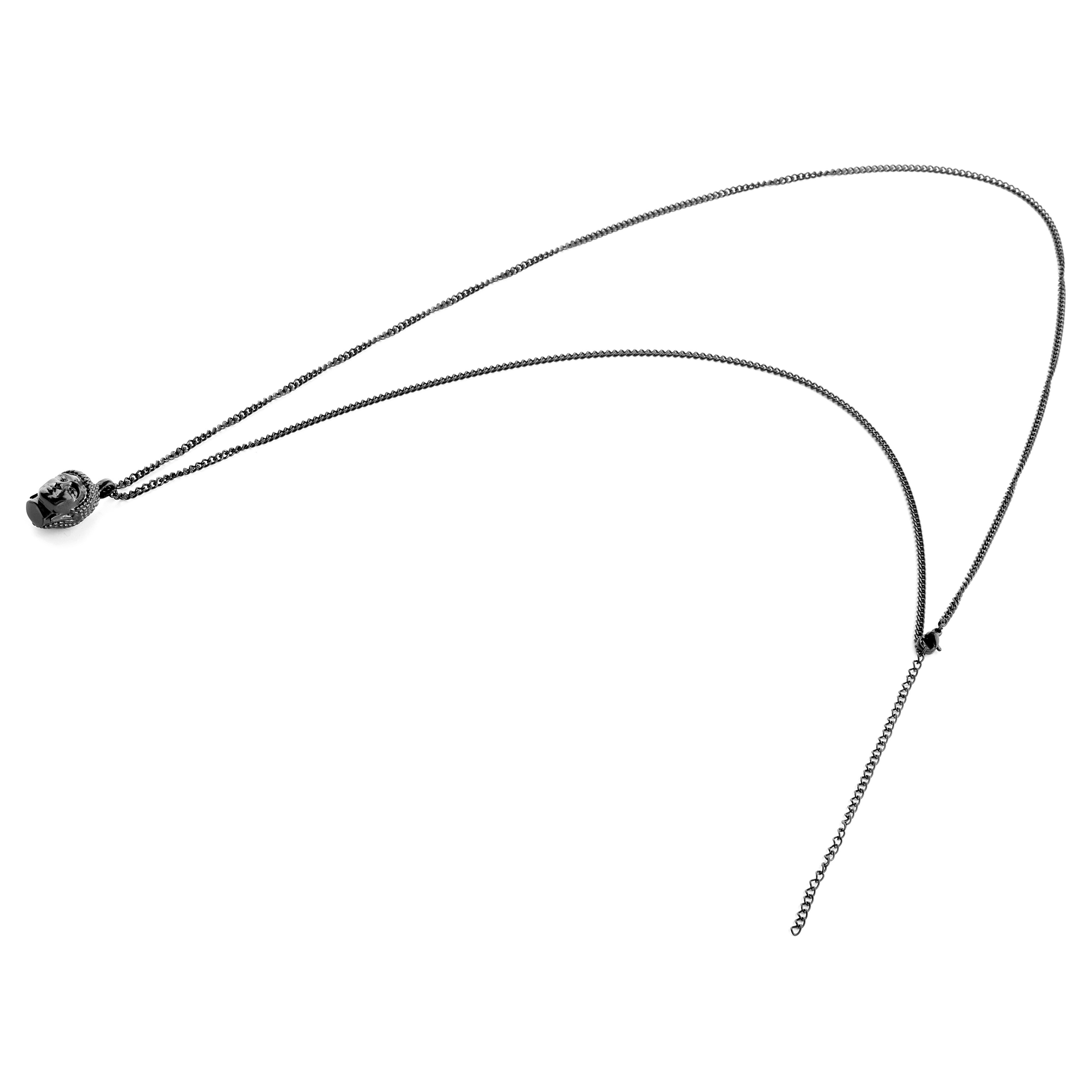 Black Buddha Steel Iconic Necklace - 4