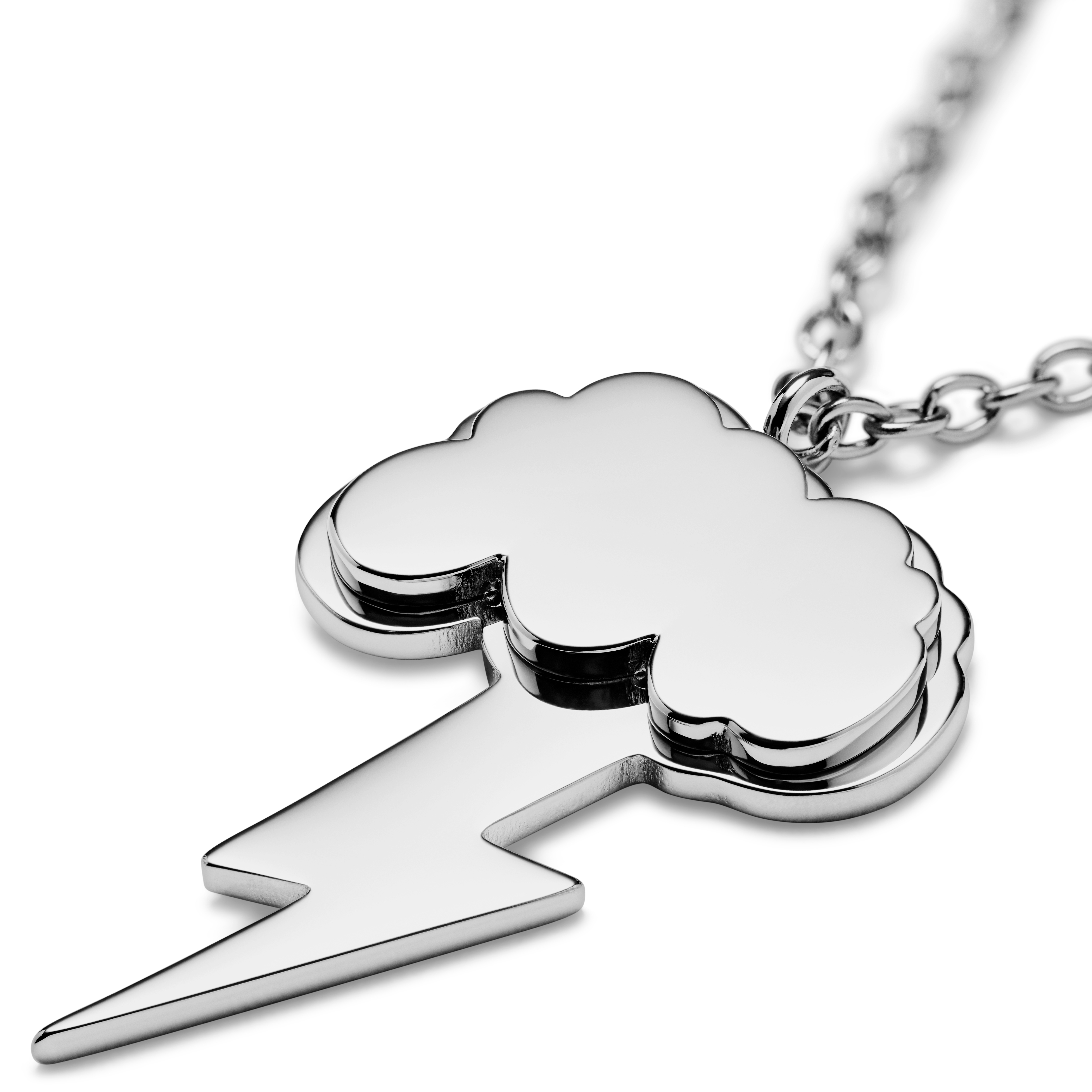 Jaygee | Silver-tone Stainless Steel Lightning Necklace - 3