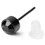 5MM Rund Ørering i Sort med Kubisk Zirkonia 5MM Rund Ørering i Sort med Kubisk Zirkonia