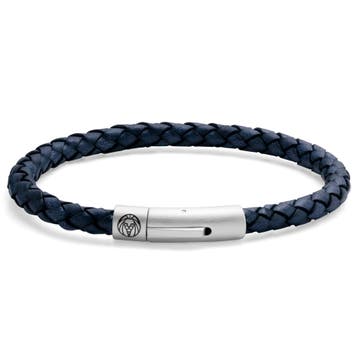 Bolo | Blue Leather Rope & Stainless Steel Bracelet