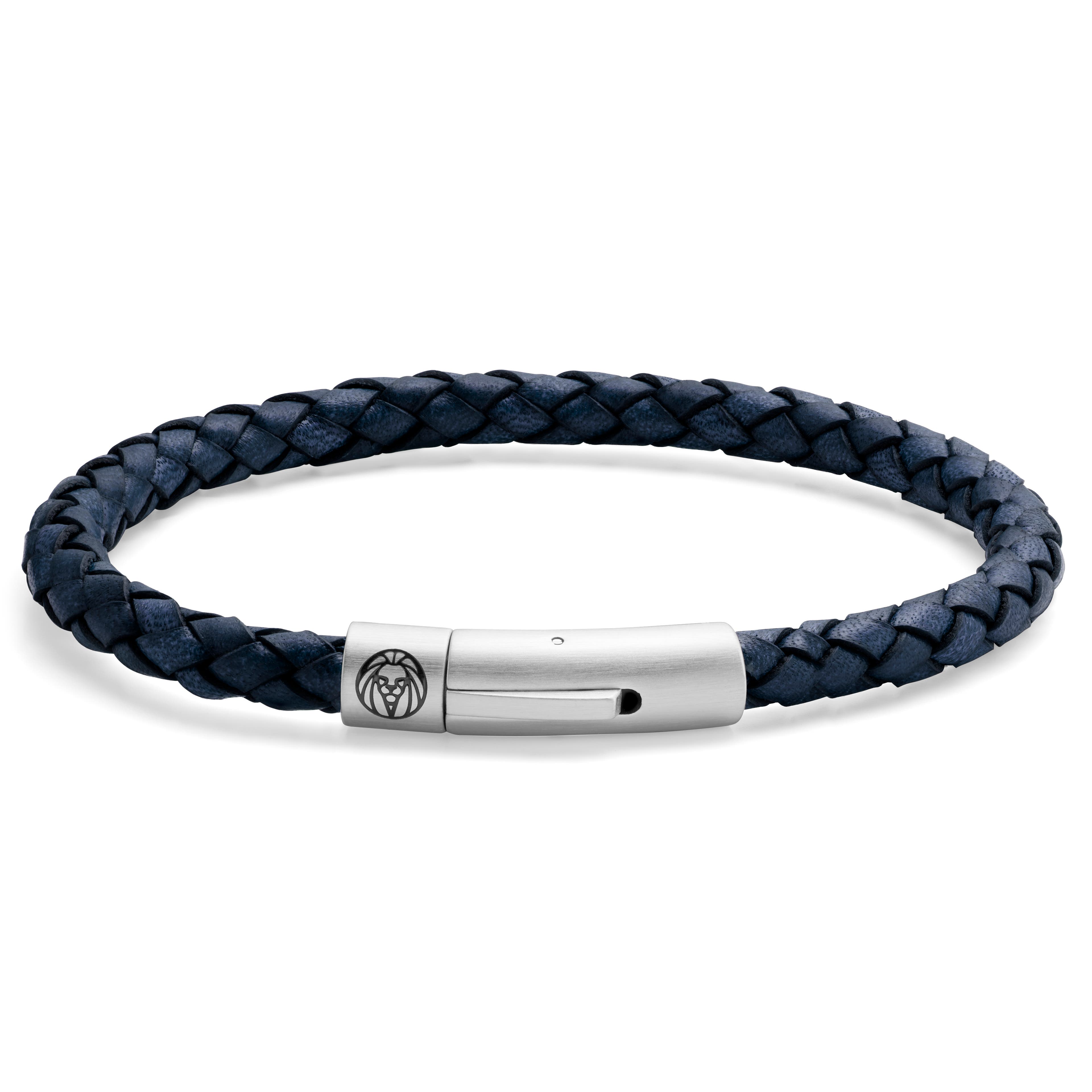 Blue Bolo Leather Bracelet