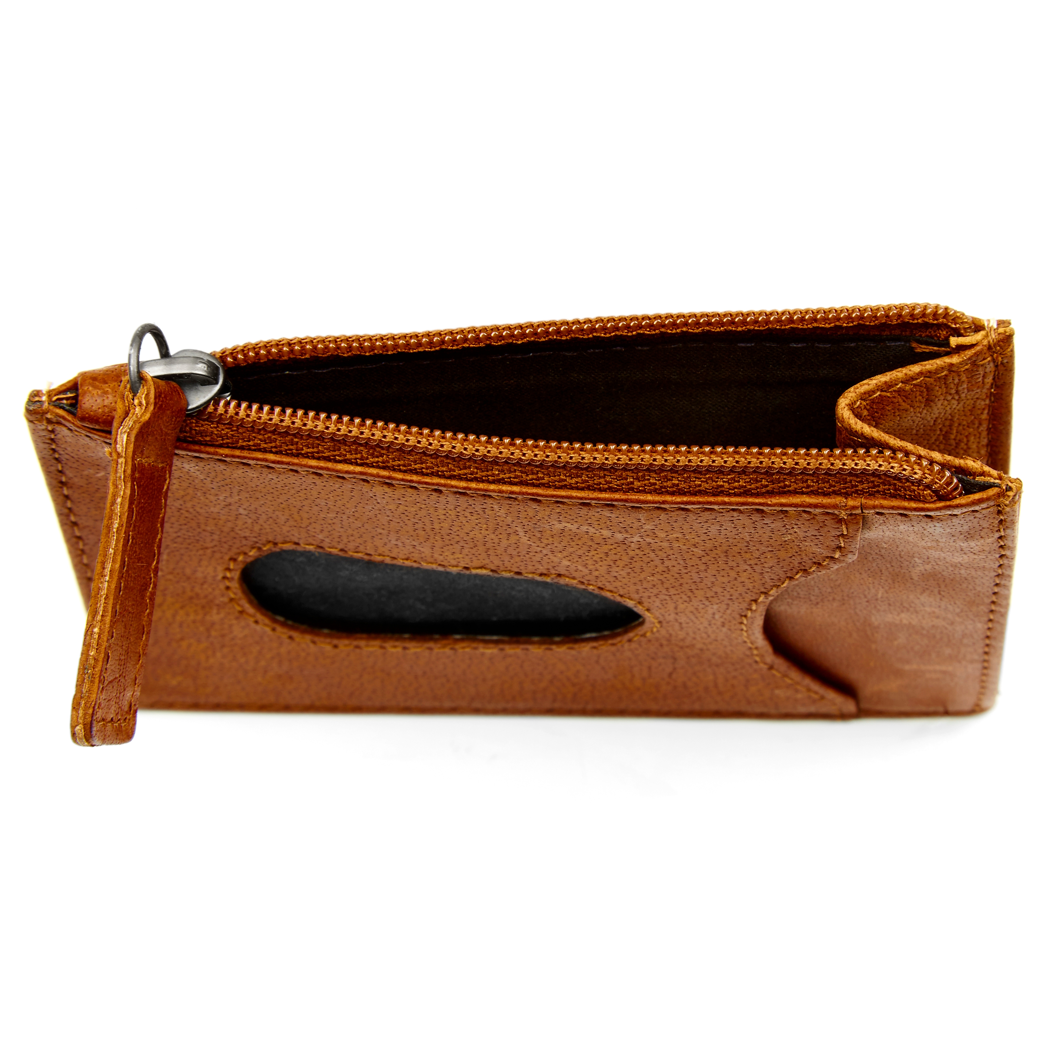 Oxford Tan Leather Zip Cardholder - 3