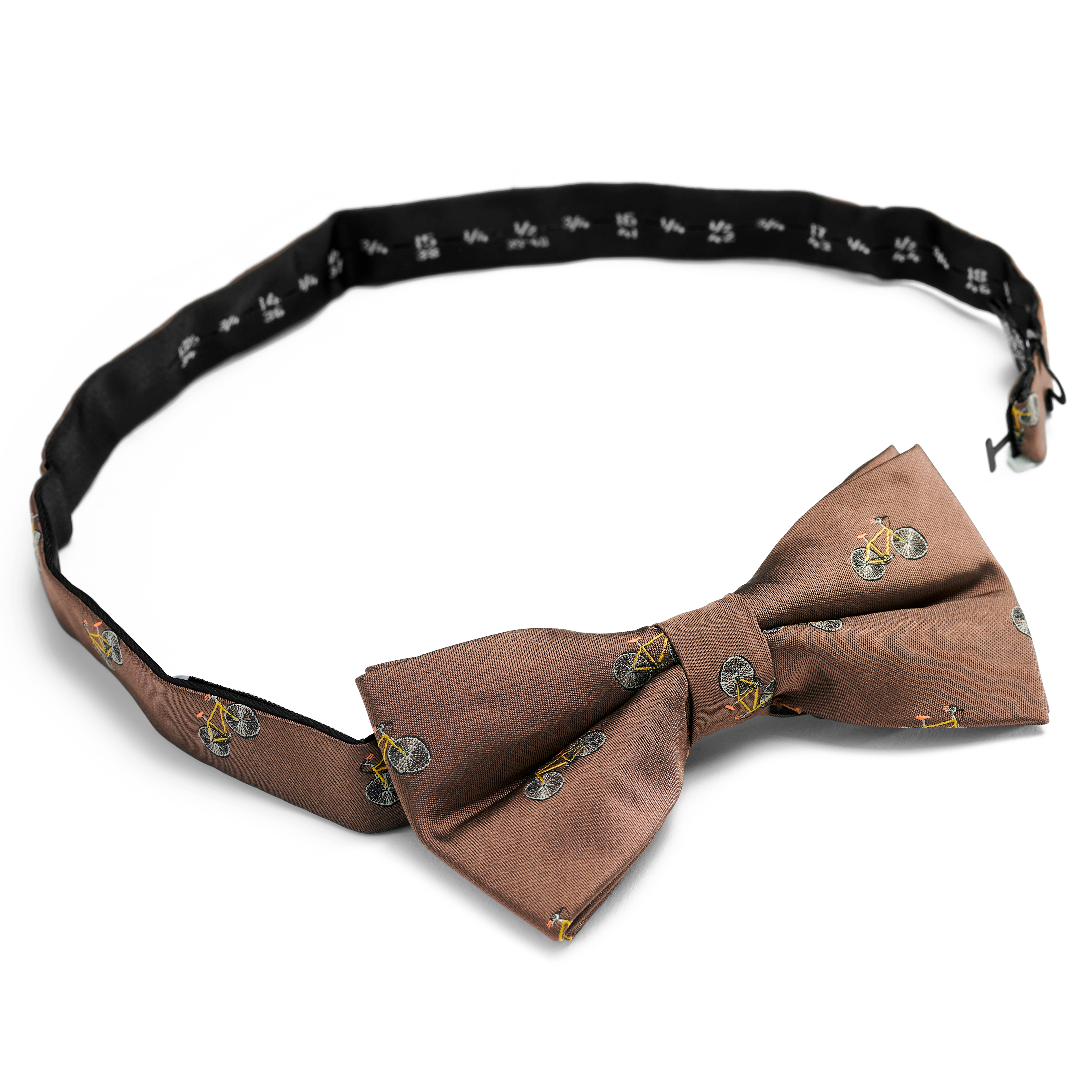 Brown Pre-Tied Bow Tie with Bicycles - 2