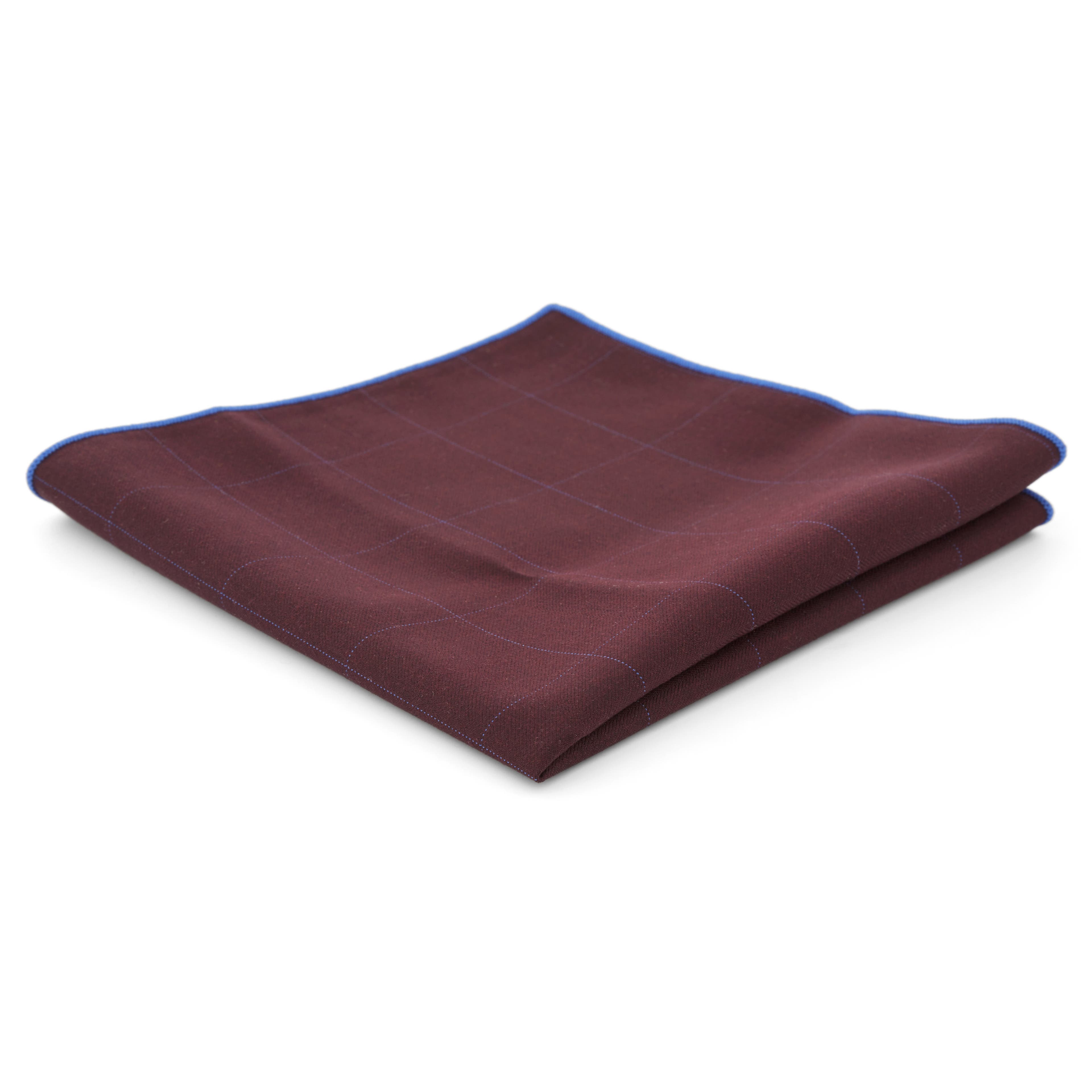 Карирана кърпичка за сако в цвят бургунди