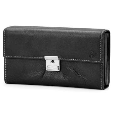Montreal Classic Accordion Black Leather Wallet