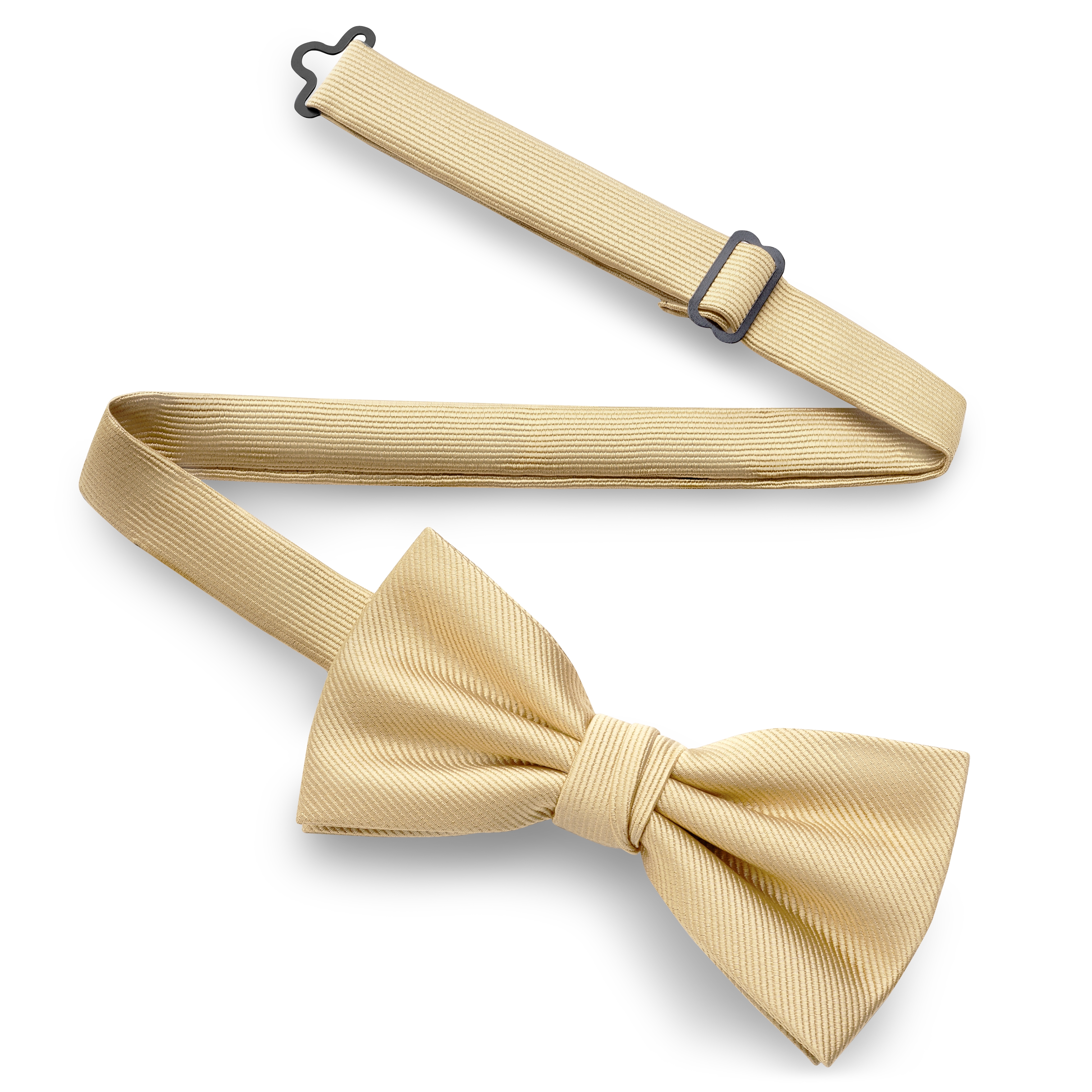 Šampanieša krāsas tauriņš ar aizdari, rievotas faktūras (grosgrain) audums - 3