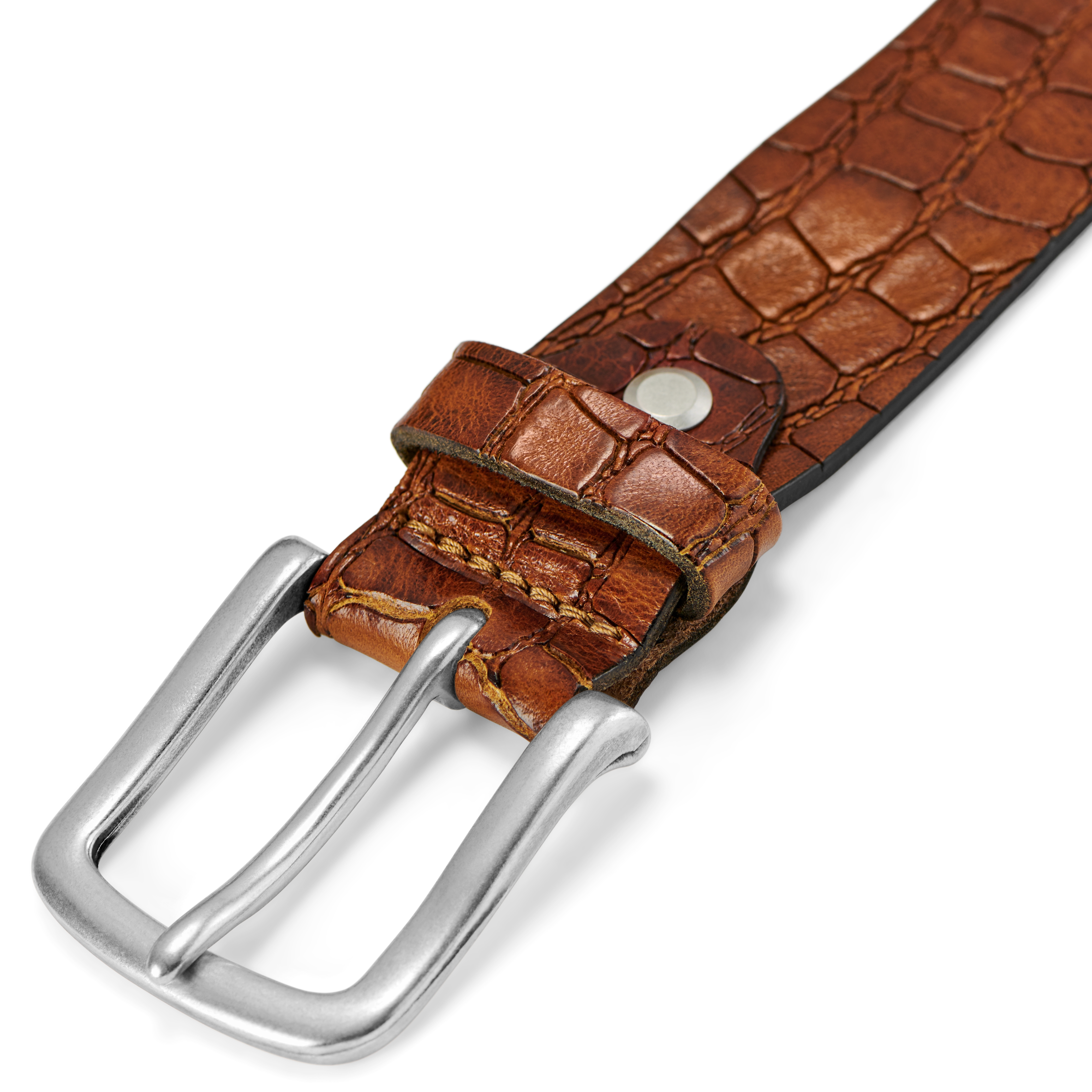 Cinturón de cuero de plena flor coñac Harvy - 3