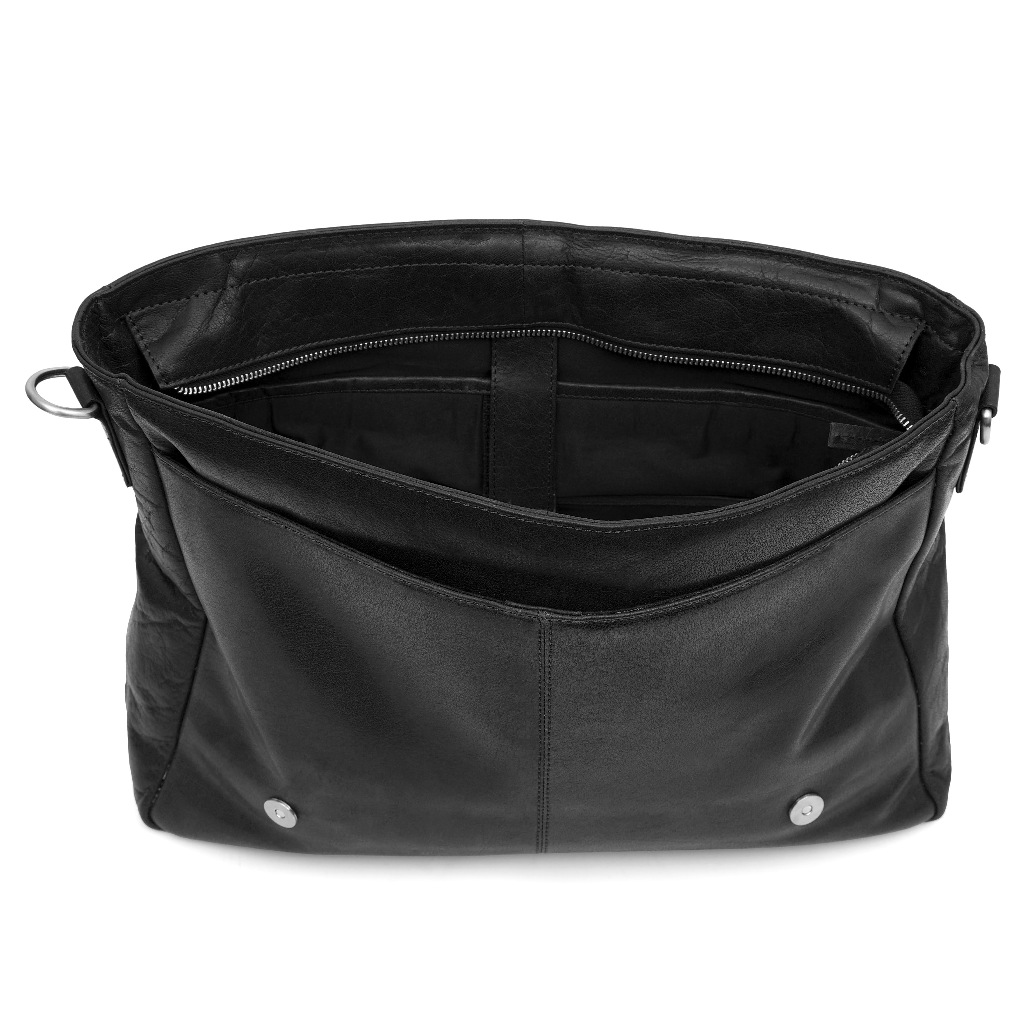 Montreal Svart Messenger Skinnveske - 11