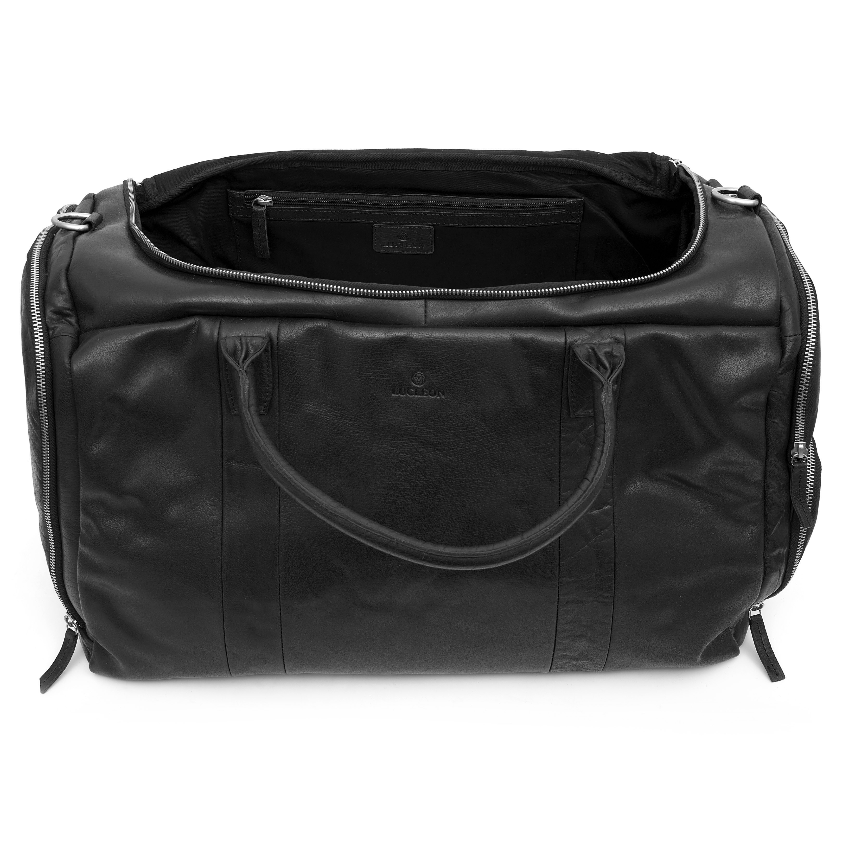 Bolsa de viaje grande Montreal de cuero negro - 15