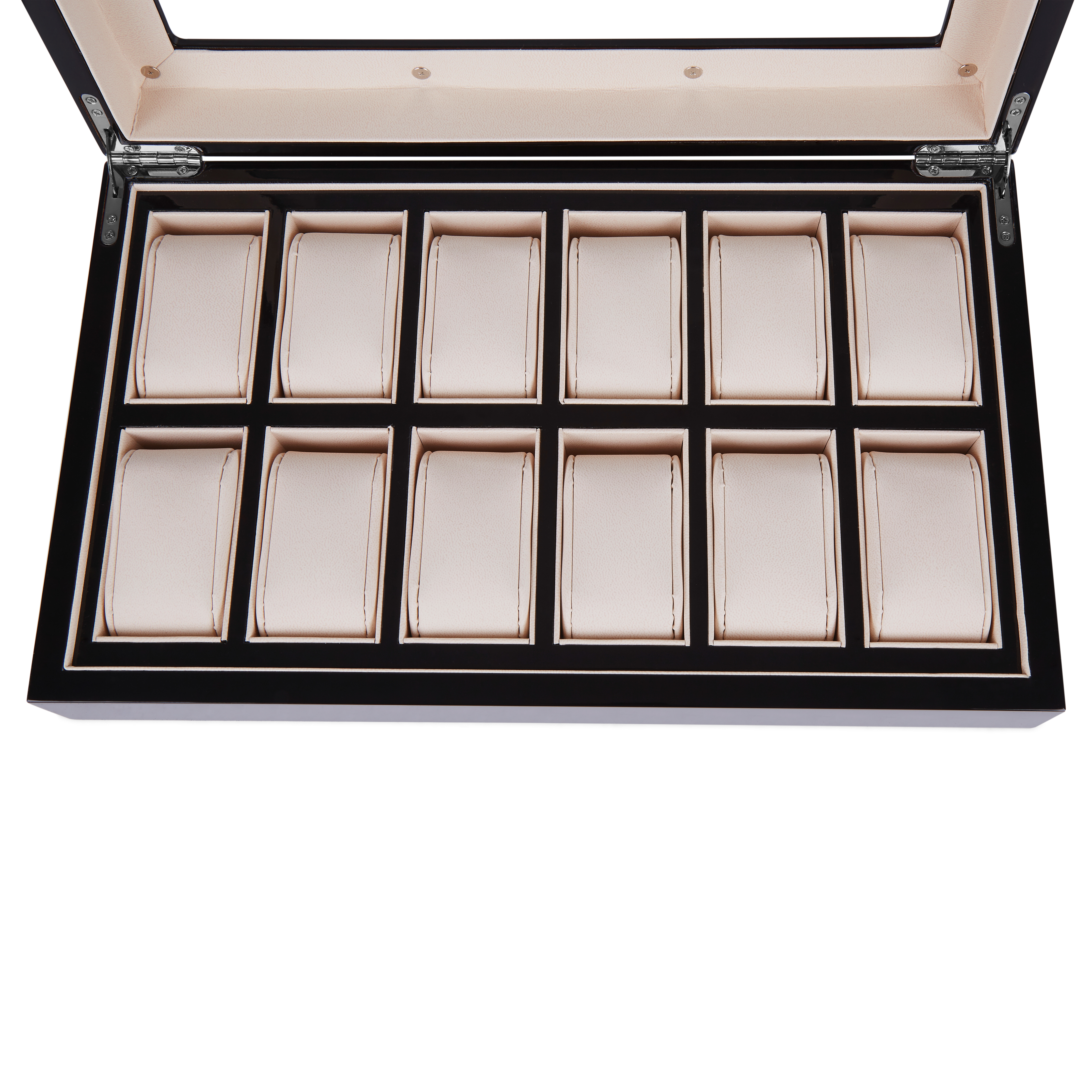 Grote Ebbenhouten Horlogekast met Groot Display - 12 horloges - 4