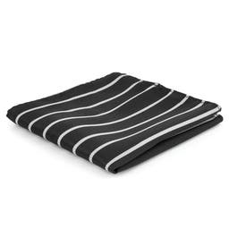 White & Black Striped Pocket Square