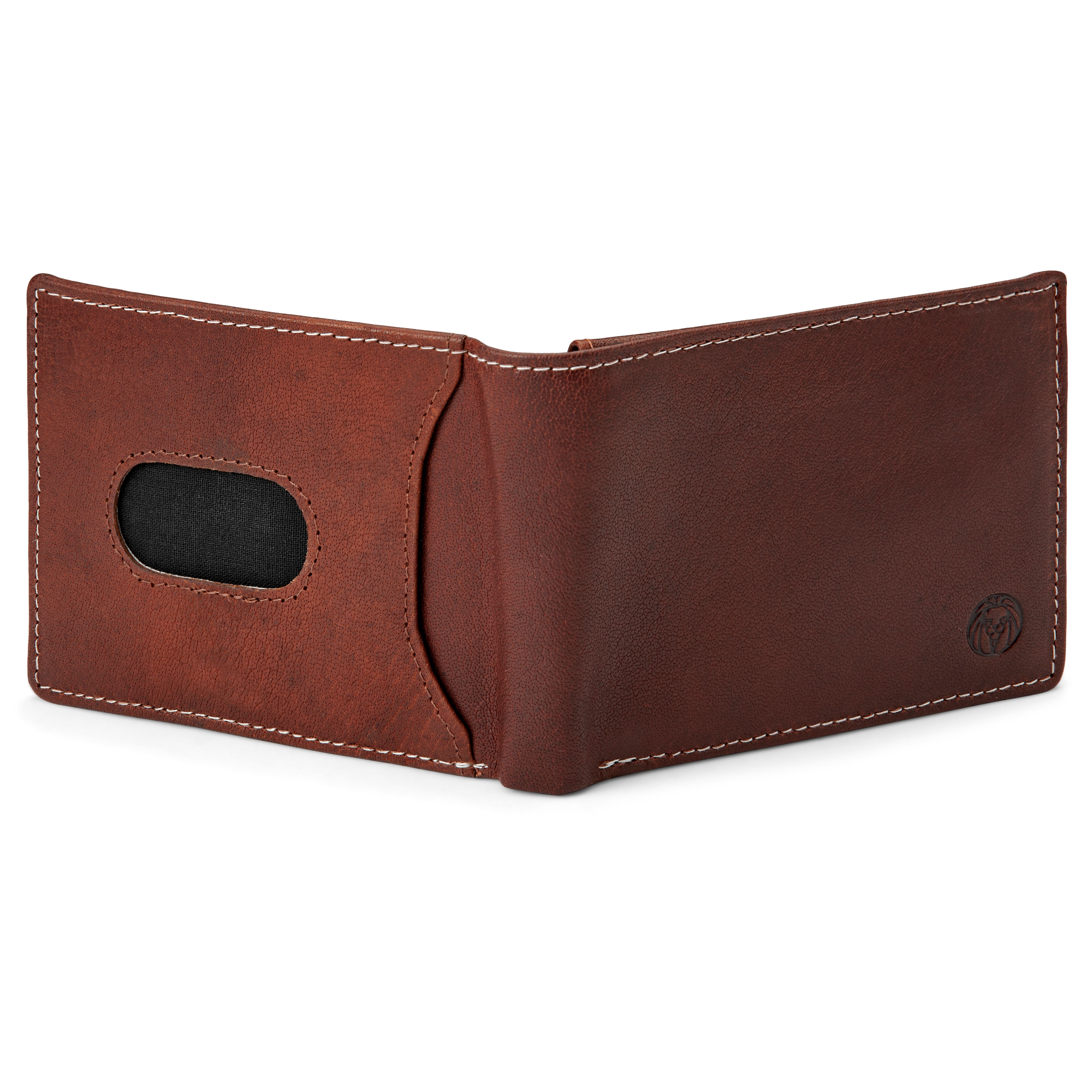 Portefeuille en cuir à rabat brun havane Montréal - 5