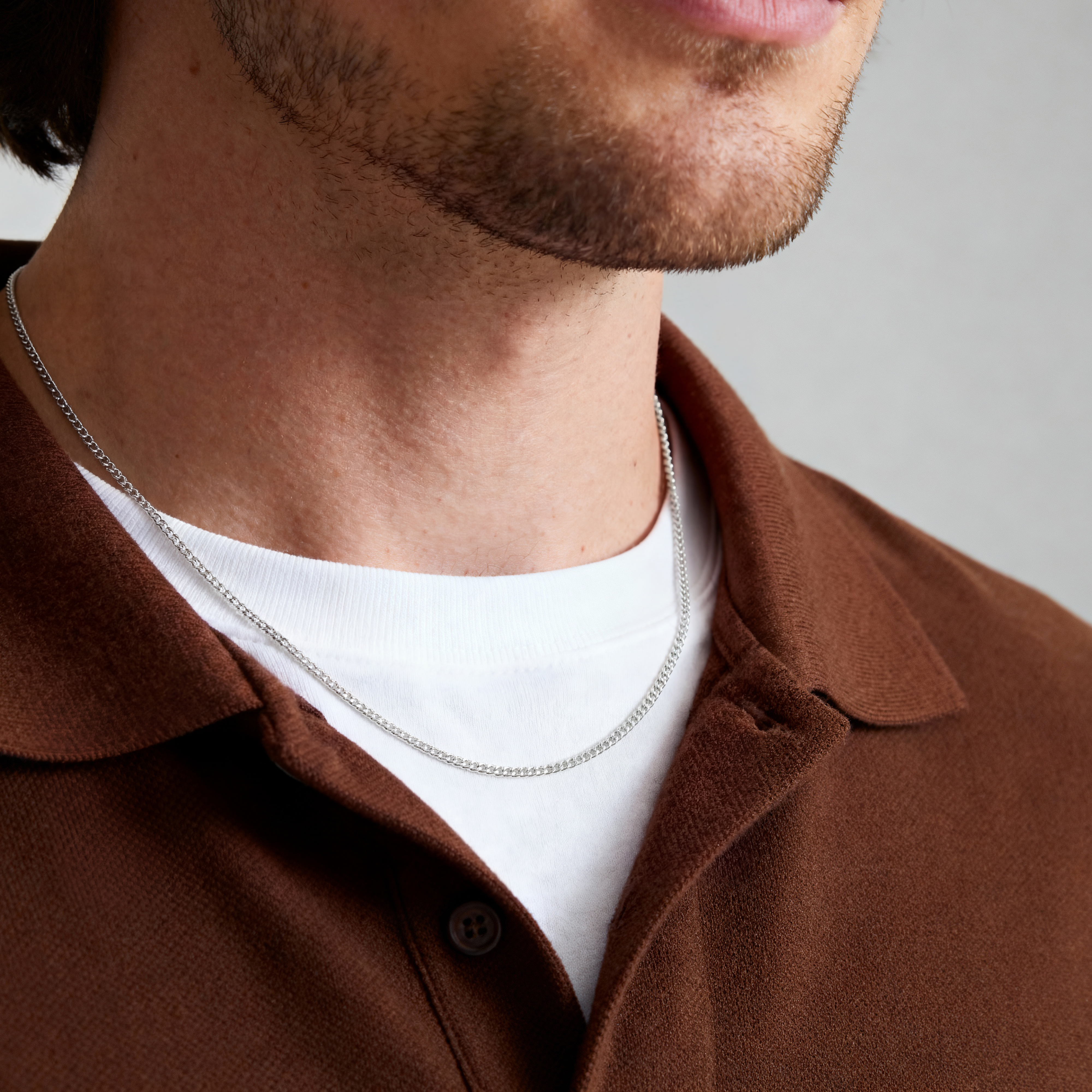 2 mm Sølvfarvet Halskæde - 6