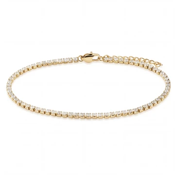 Dazzle | 2mm 14K Forgyldt Krystal Zirkonia Tennisarmbånd Dazzle | 2mm 14K Forgyldt Krystal Zirkonia Tennisarmbånd