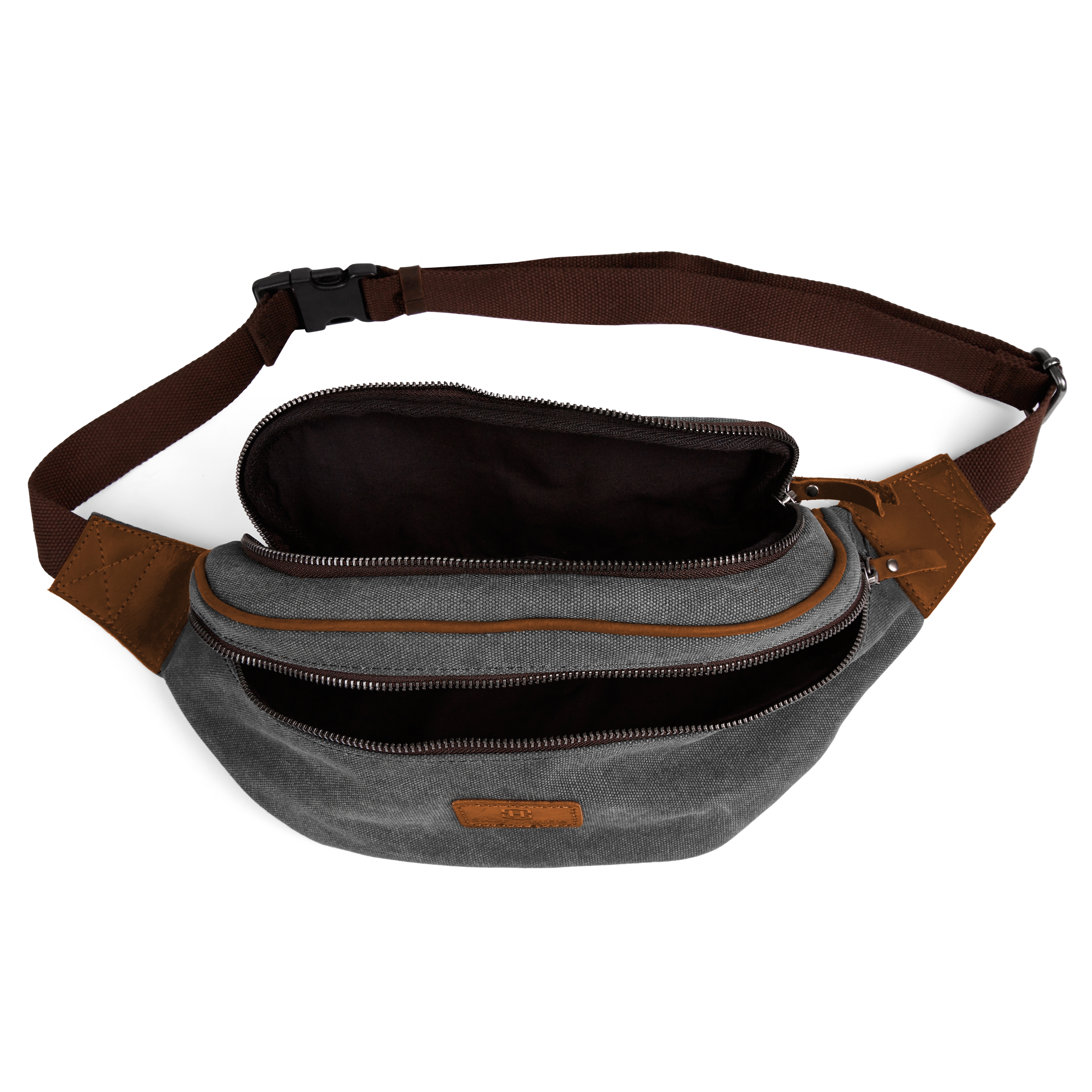 Tarpa | Graphite &amp; Tan Canvas Fanny Pack - 6