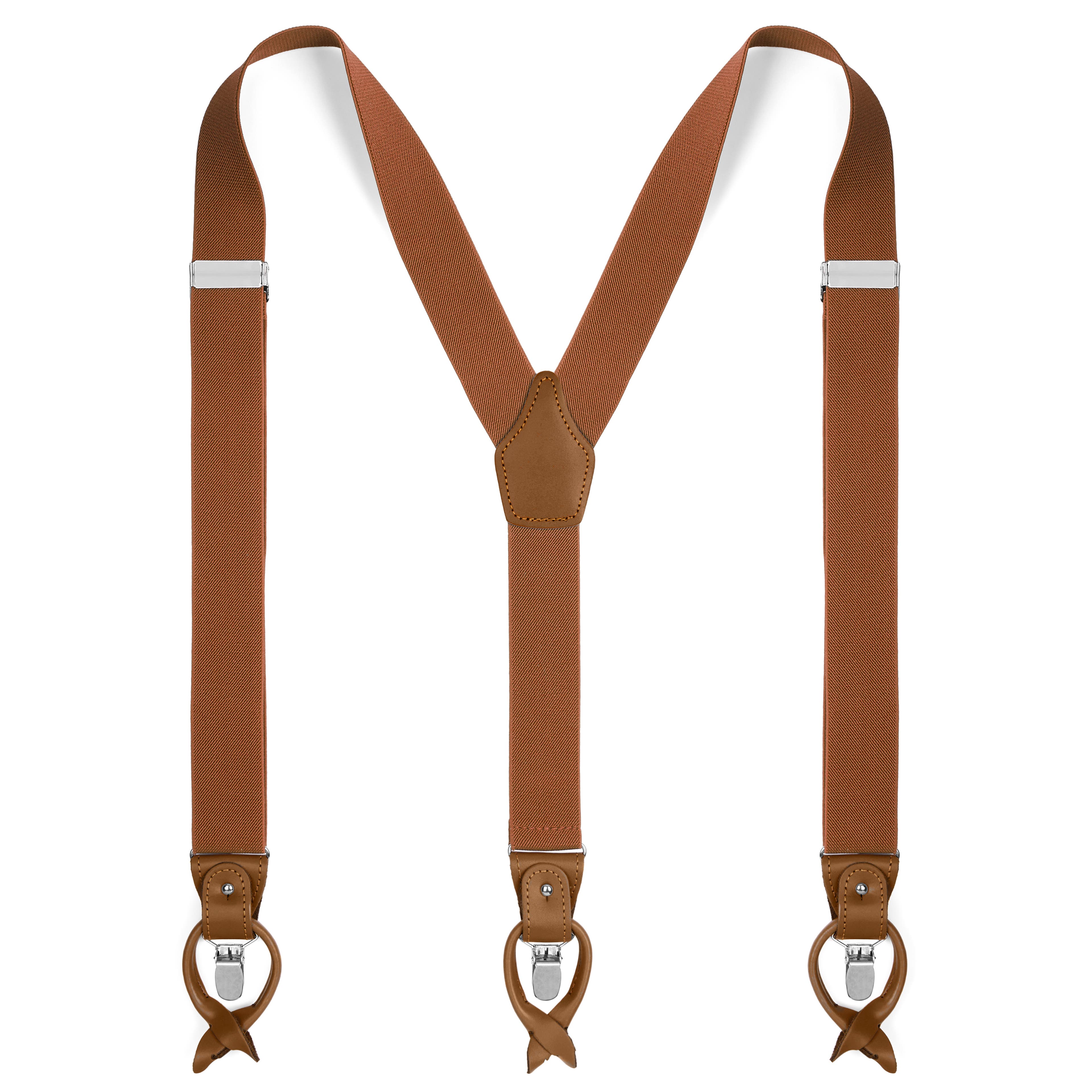 Wide Brown Convertible Suspenders
