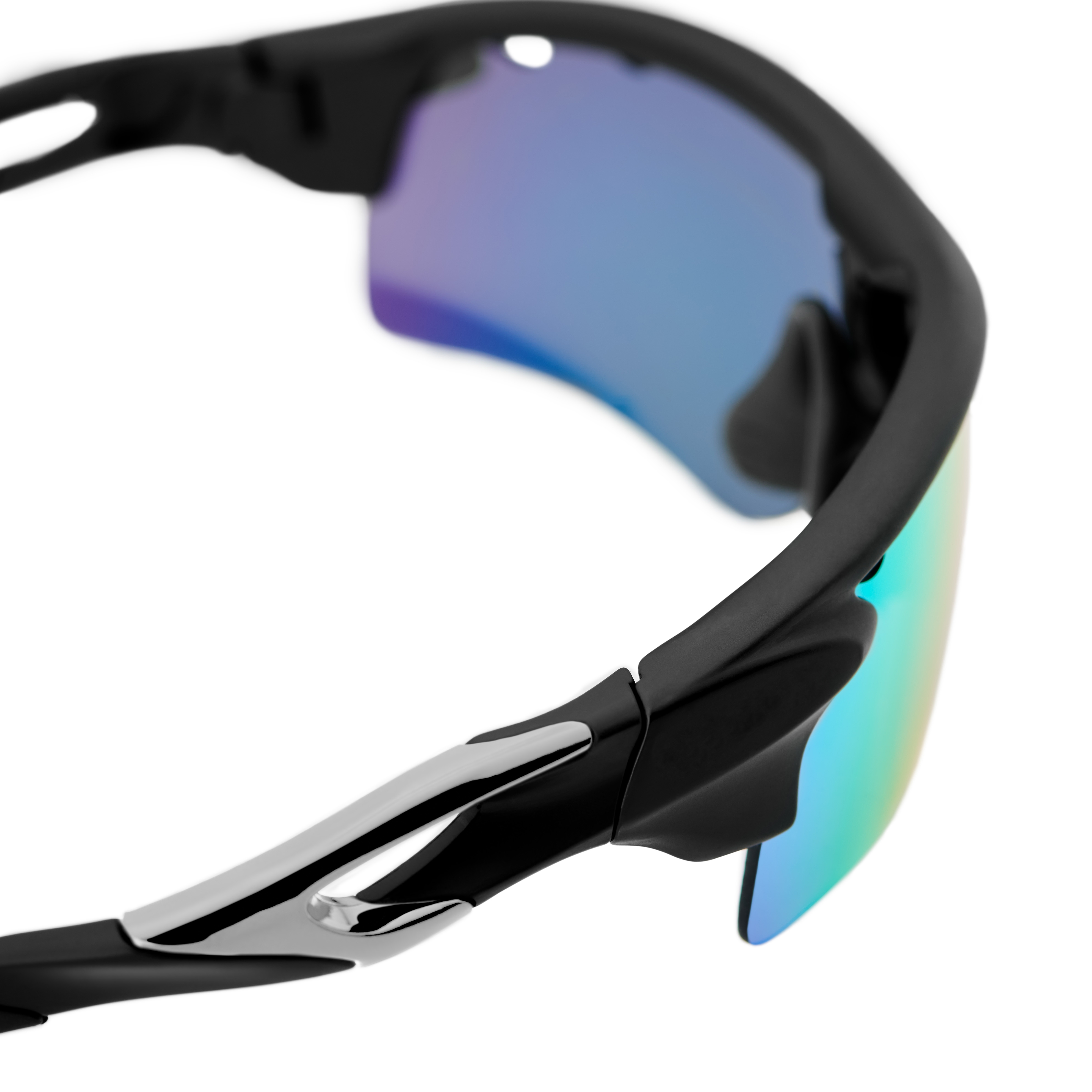 Sport-Sonnenbrille mit Wechselgläsern in Schwarz und Grau - 7