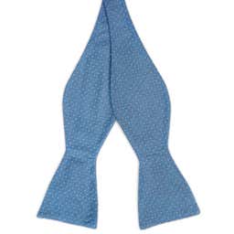 Blue Polka Dot Silk Self-Tie Bow Tie