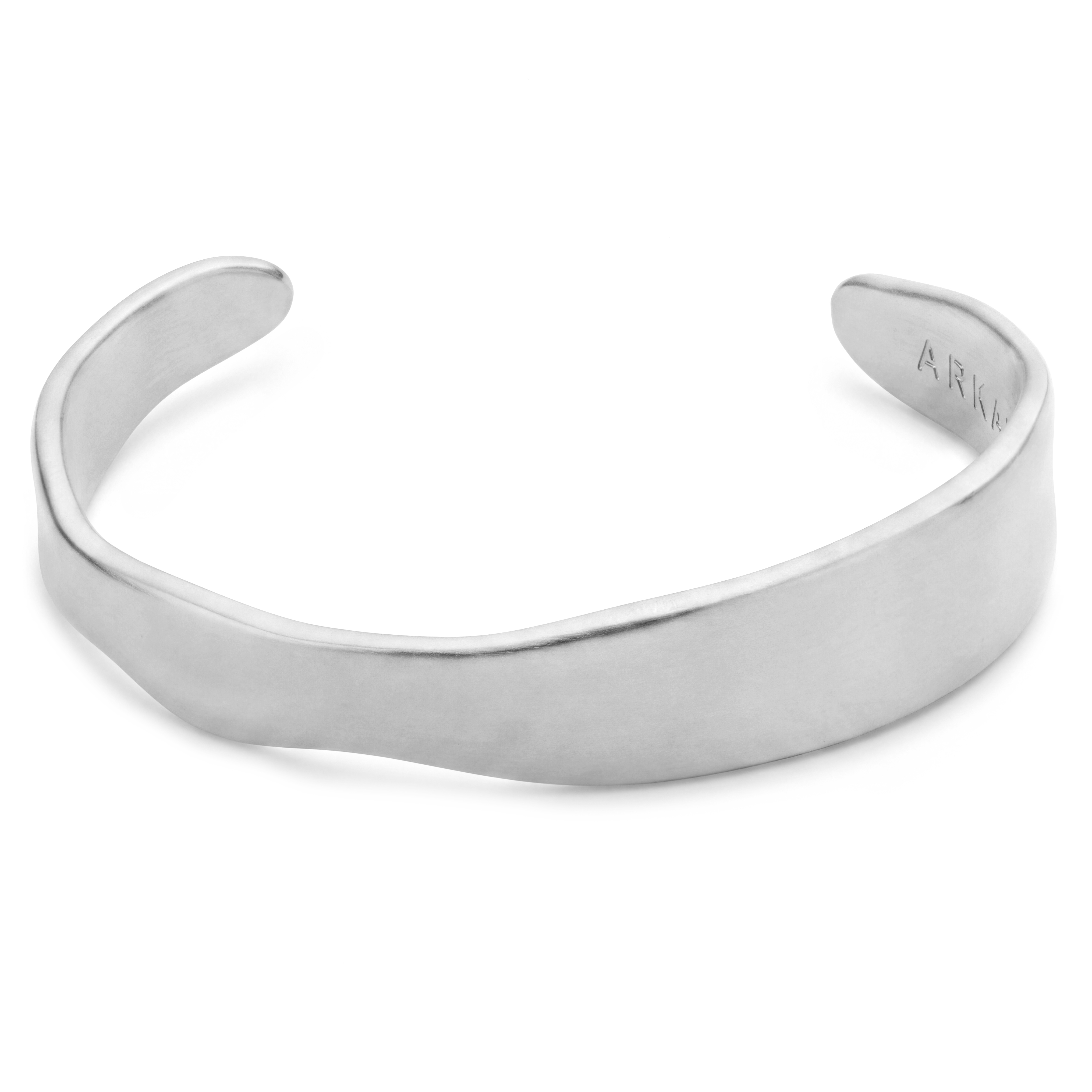 Organic | Bracelet jonc Flow en acier inoxydable plaqué argent - 1