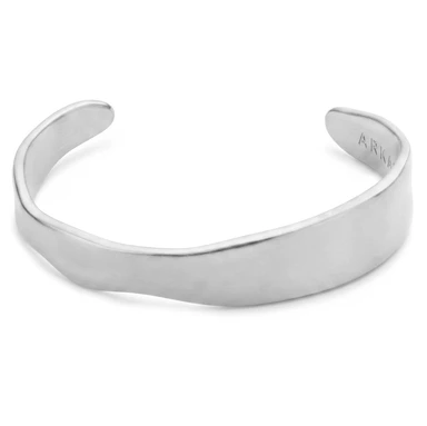 Organic | Flow bangle van verzilverd roestvrij staal Organic | Flow bangle van verzilverd roestvrij staal